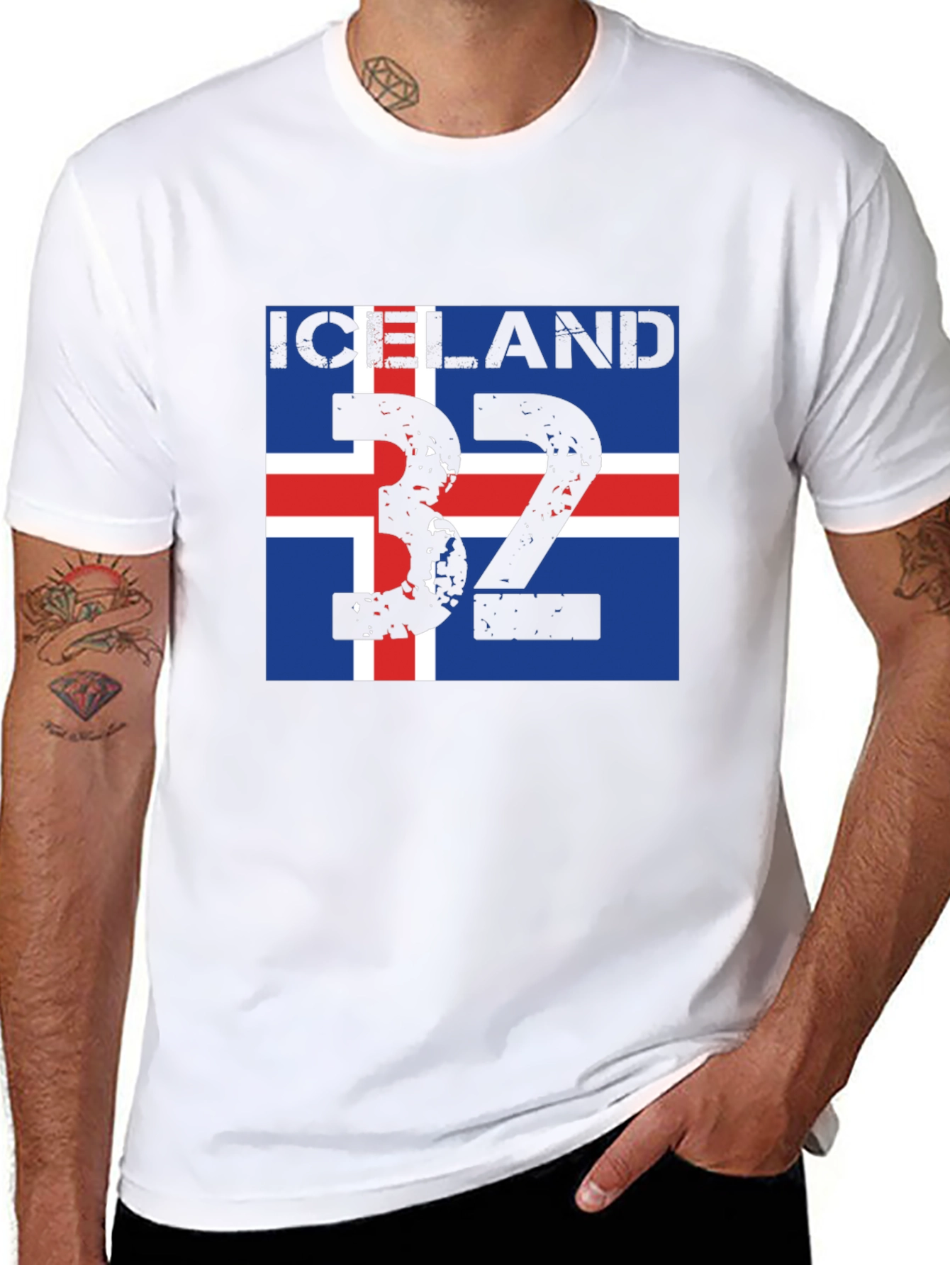 Iceland Flag T-Shirt - Black Graphic Tee