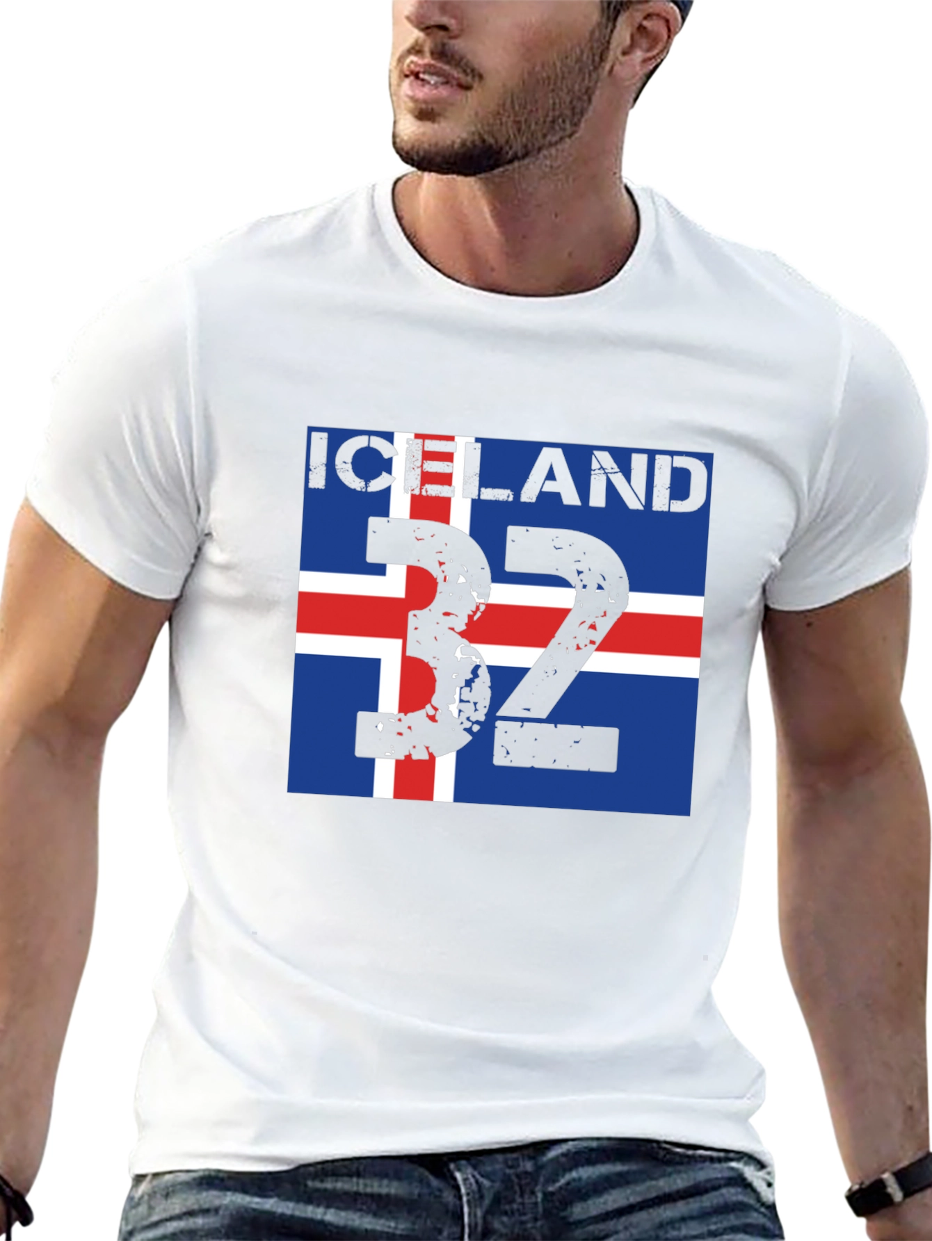 Iceland Flag T-Shirt - Black Graphic Tee