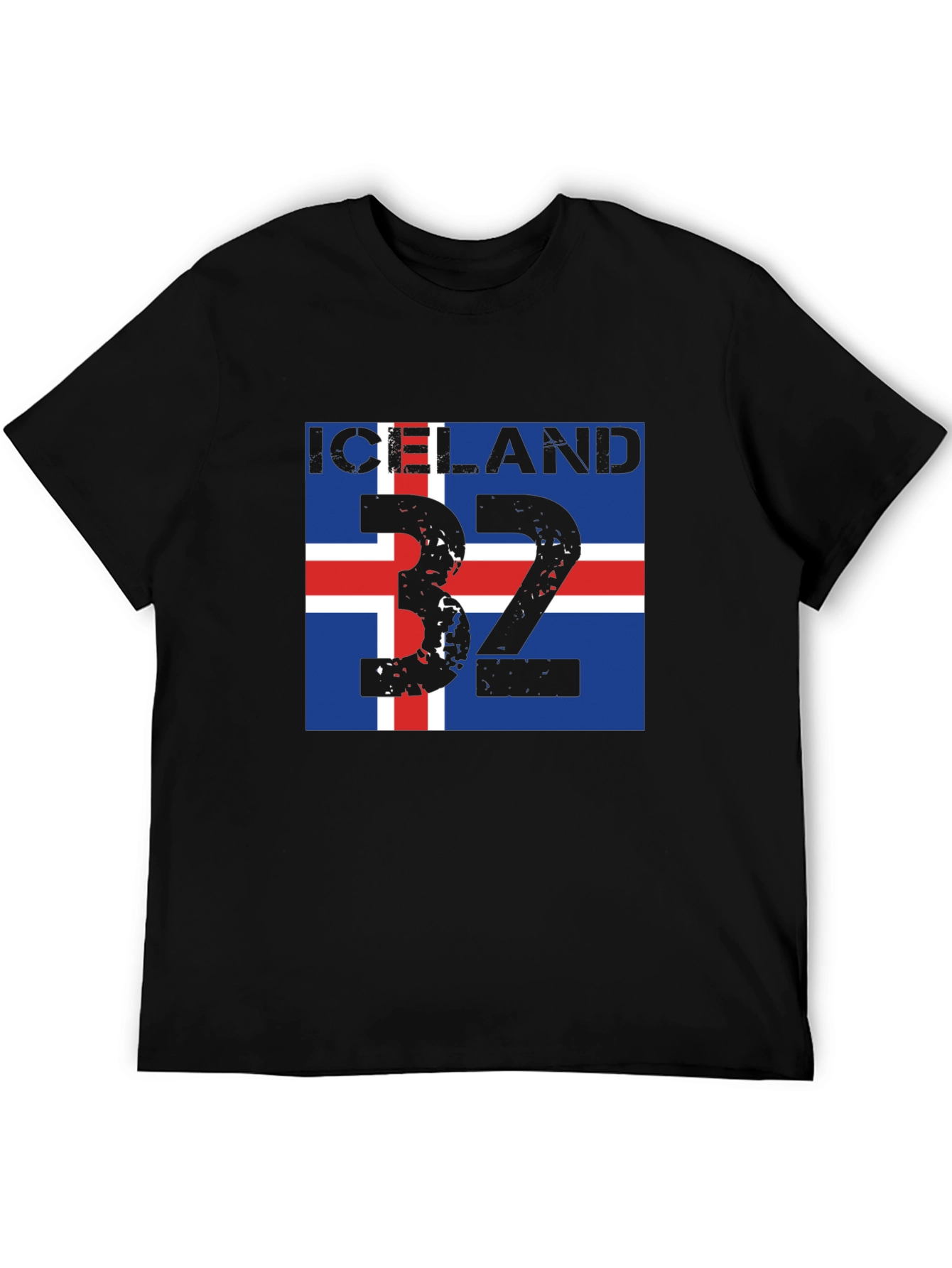 Iceland Flag T-Shirt - Black Graphic Tee
