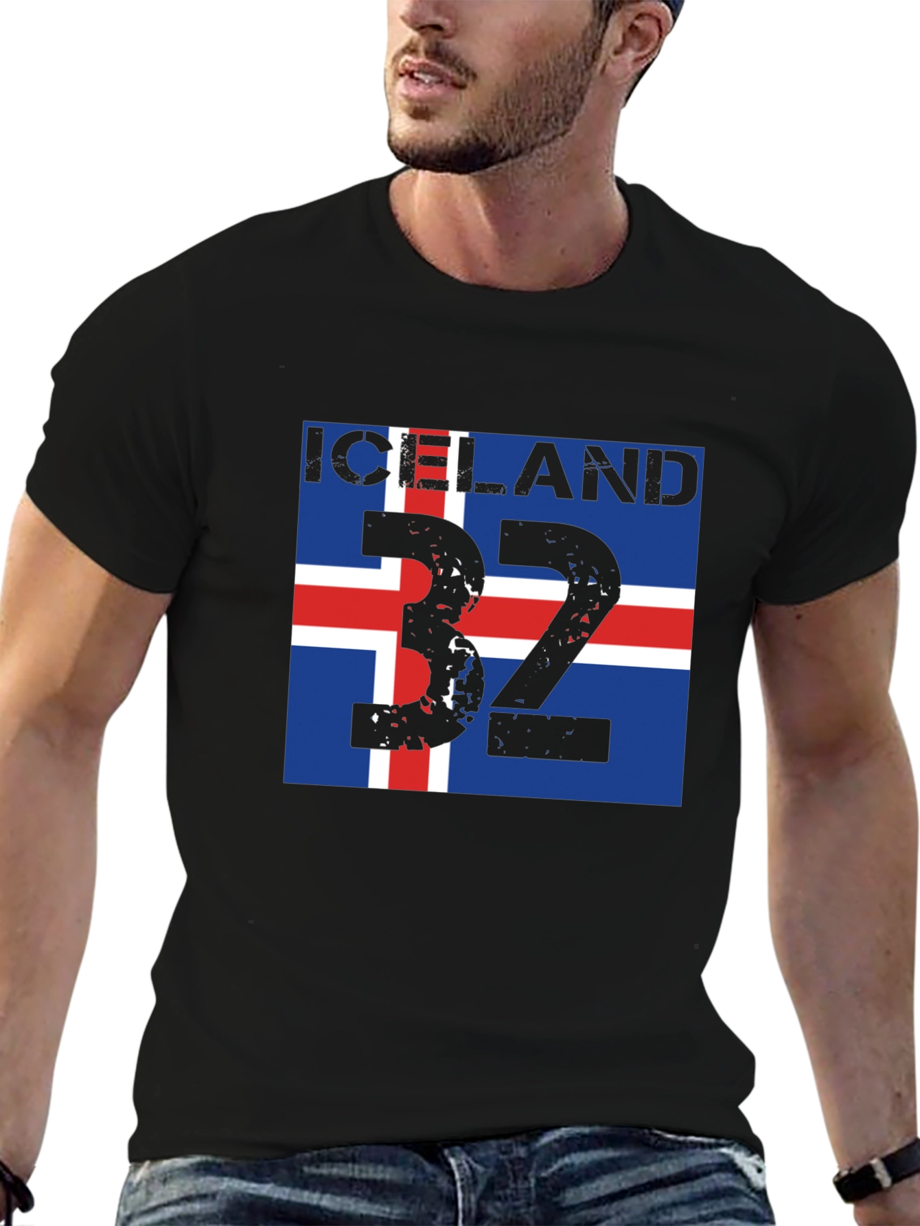 Iceland Flag T-Shirt - Black Graphic Tee