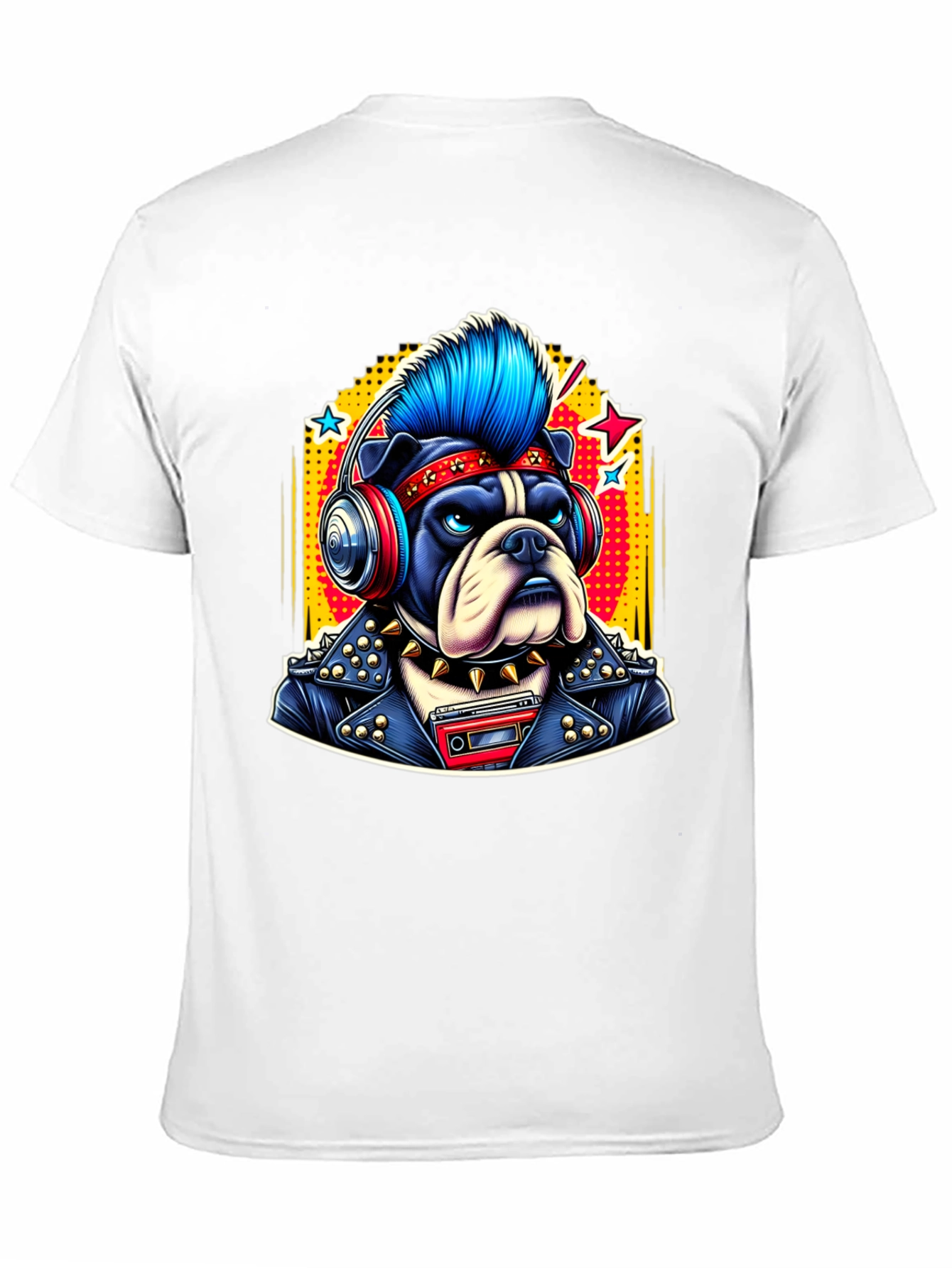 Punk Bulldog Tee: Rocker Dog Graphic T-Shirt