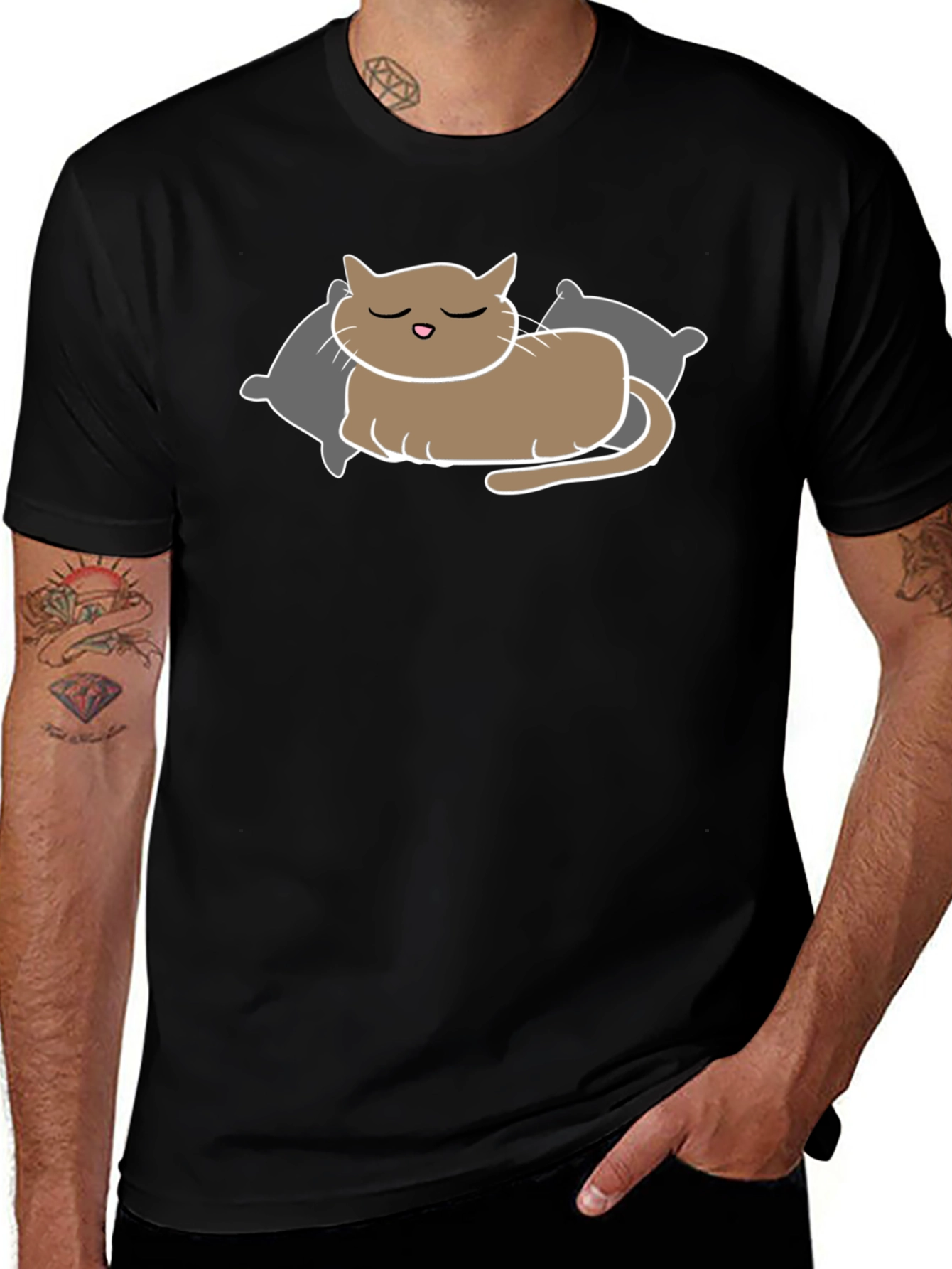Sleeping Cat T-Shirt - Relaxed Comfort