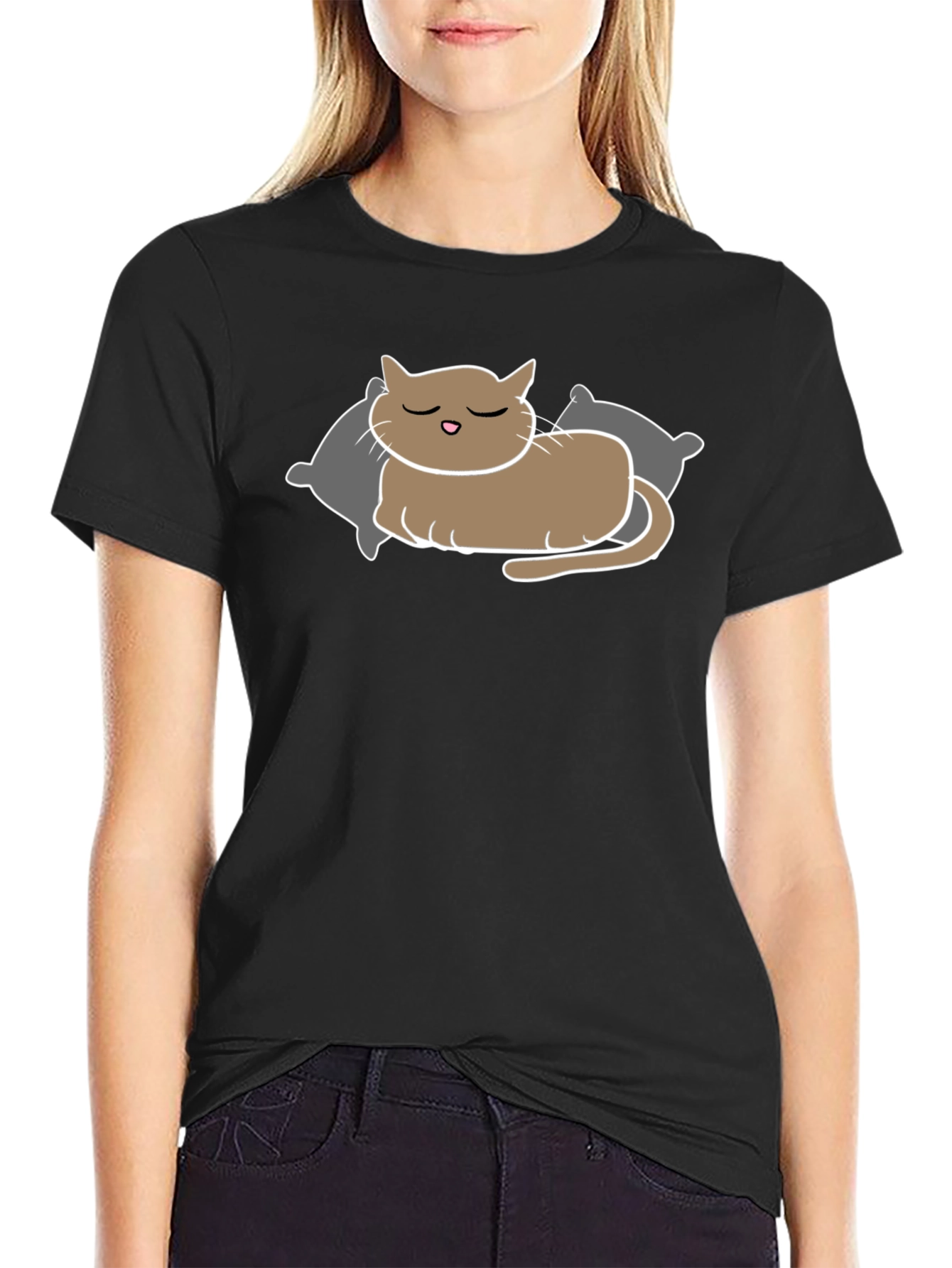 Sleeping Cat T-Shirt - Relaxed Comfort