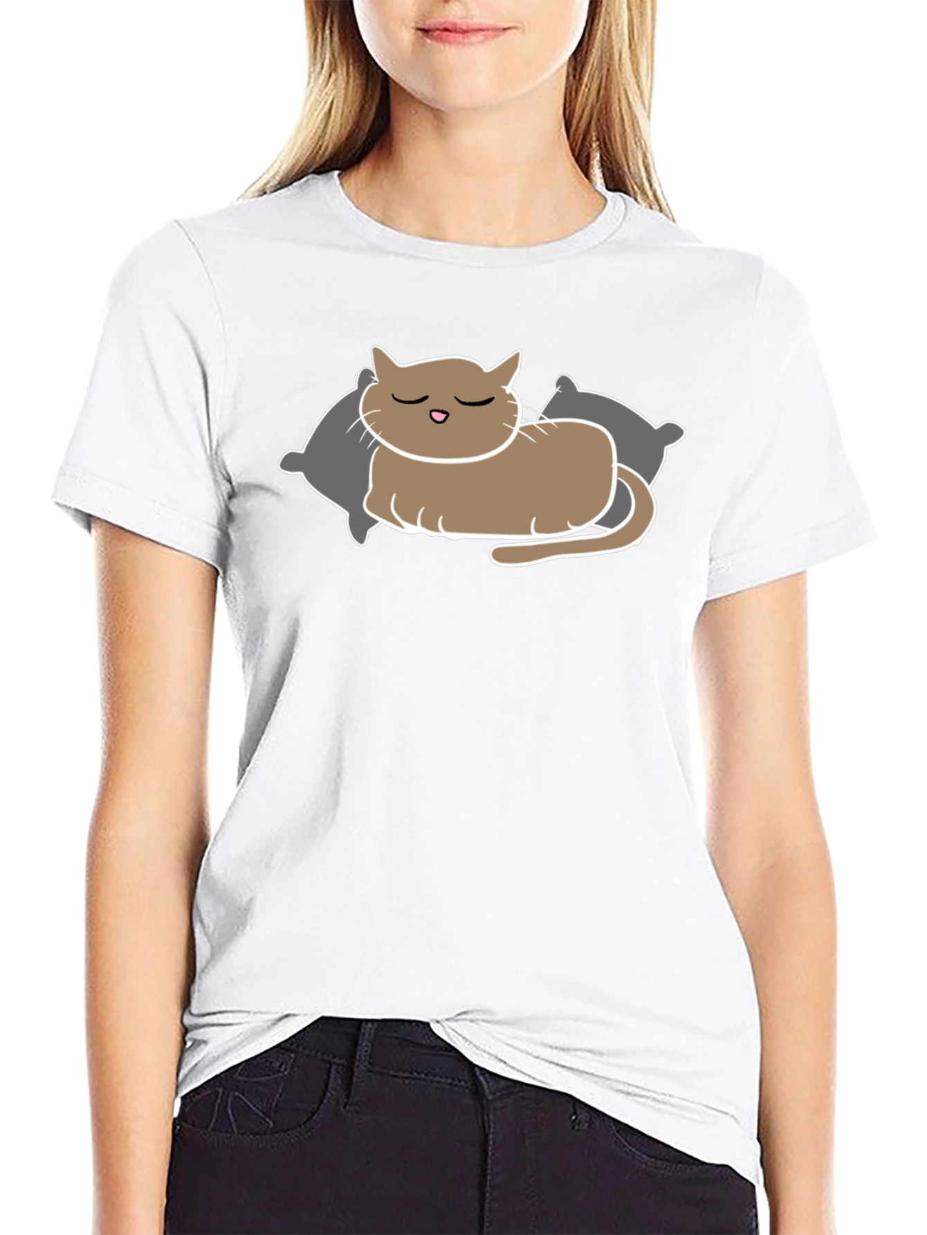 Sleeping Cat T-Shirt - Relaxed Comfort