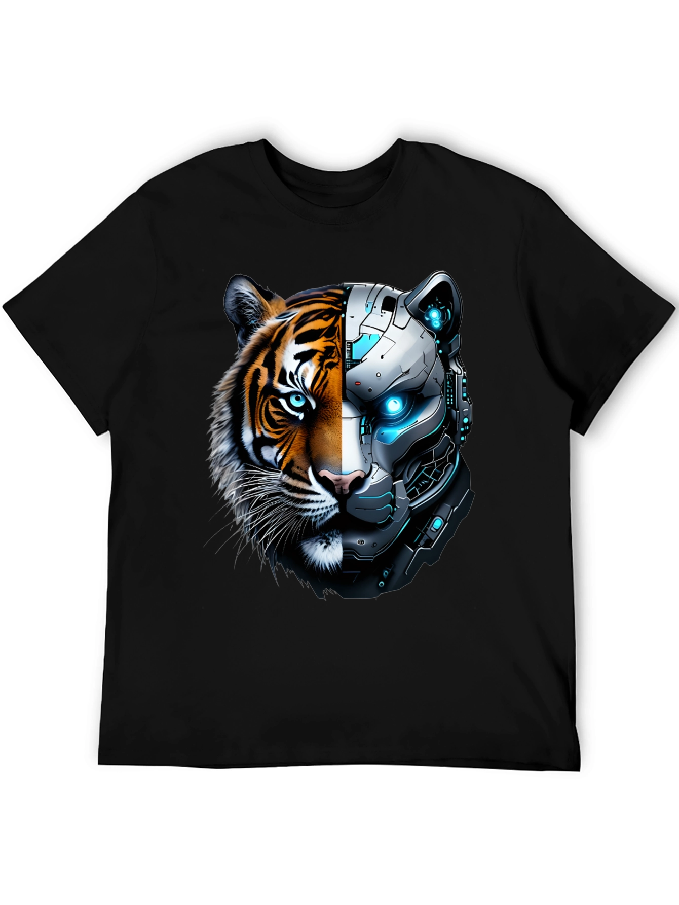 Cyber Tiger Graphic Tee - Unique Design