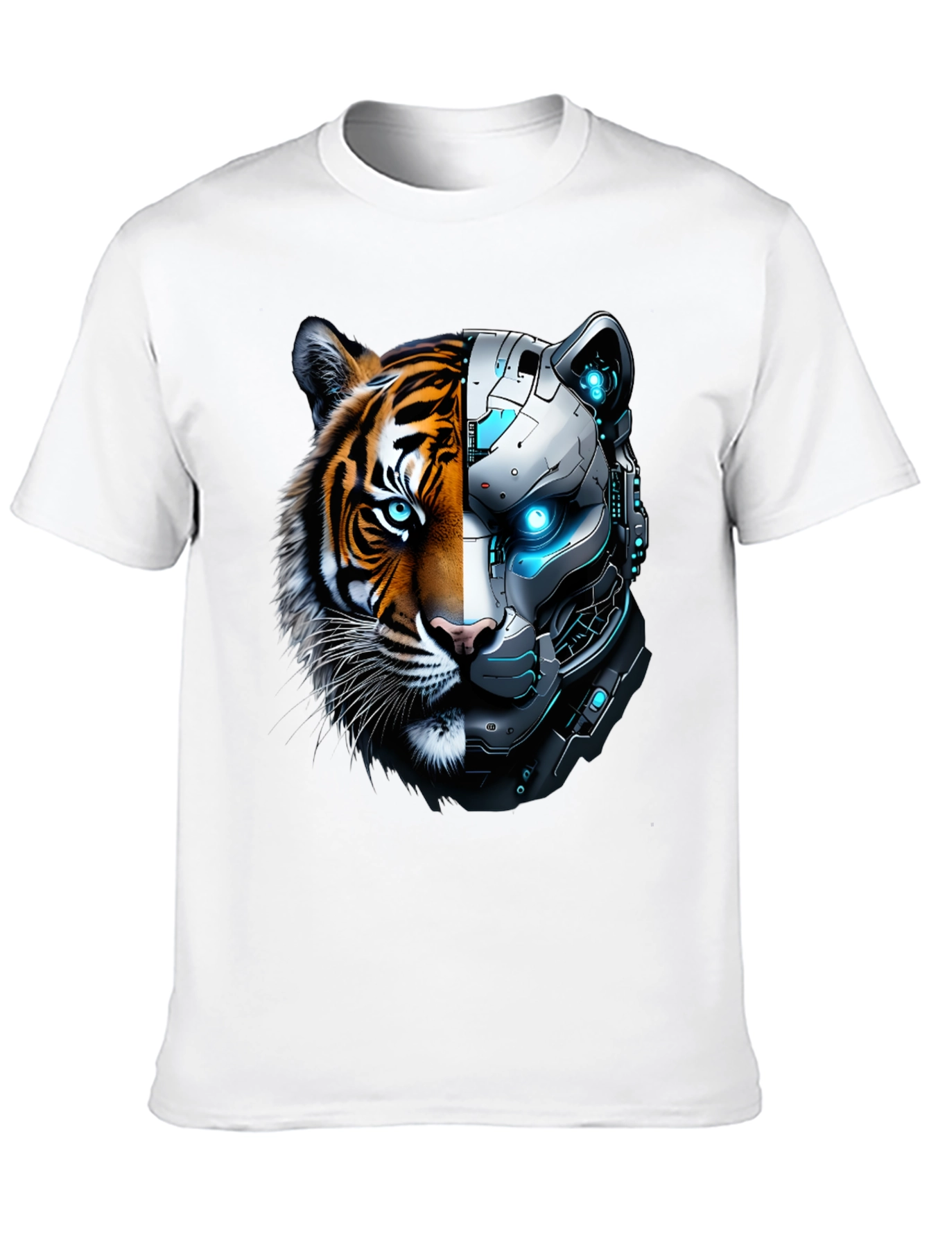 Cyber Tiger Graphic Tee - Unique Design