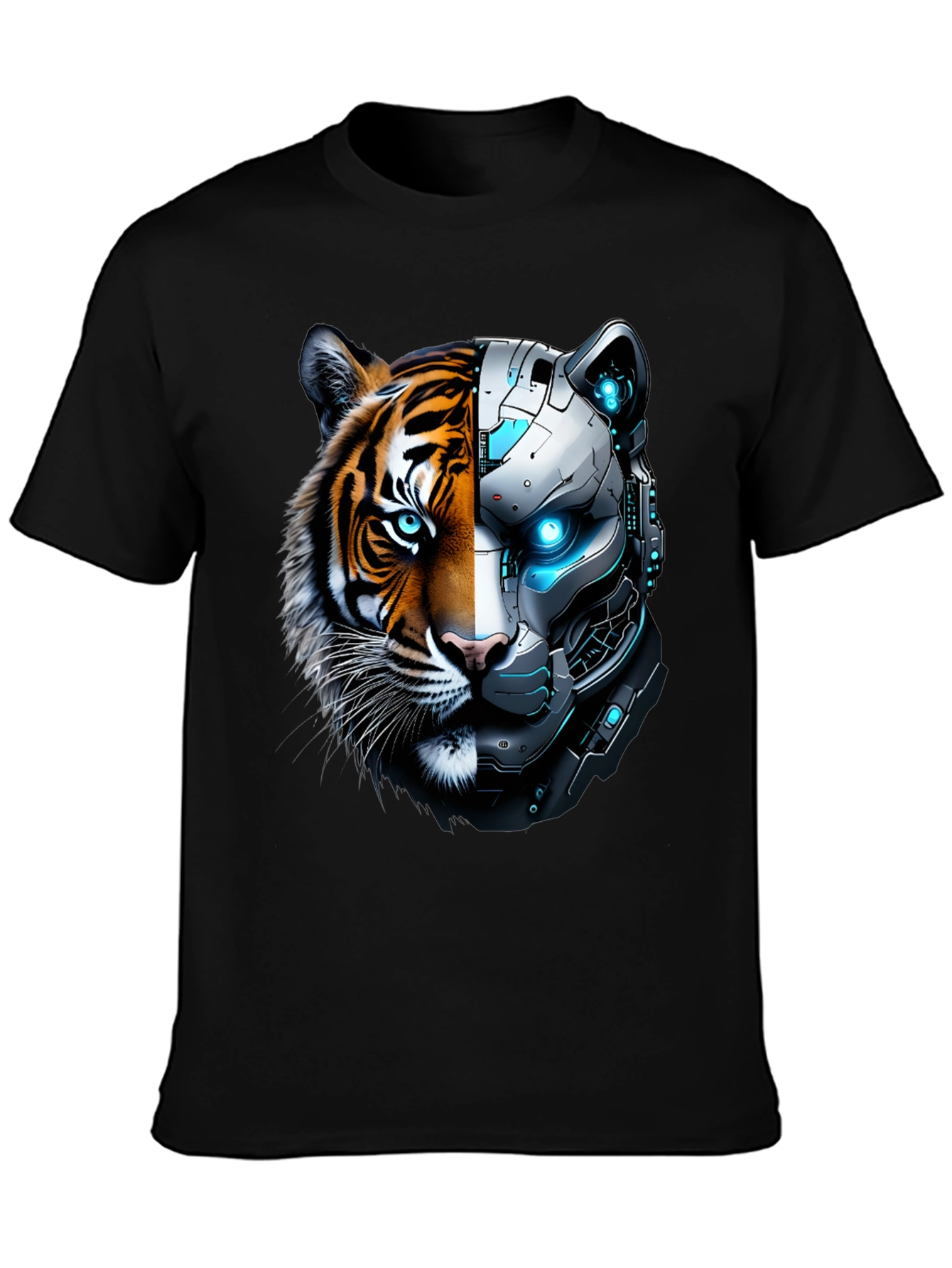 Cyber Tiger Graphic Tee - Unique Design