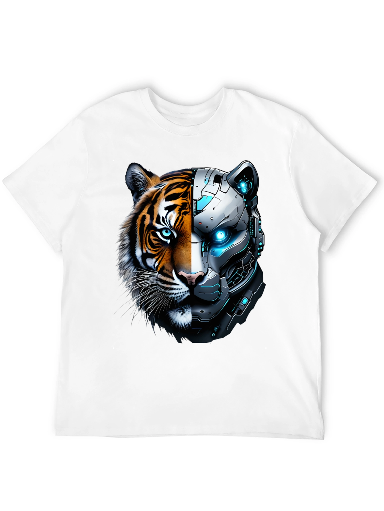 Cyber Tiger Graphic Tee - Unique Design