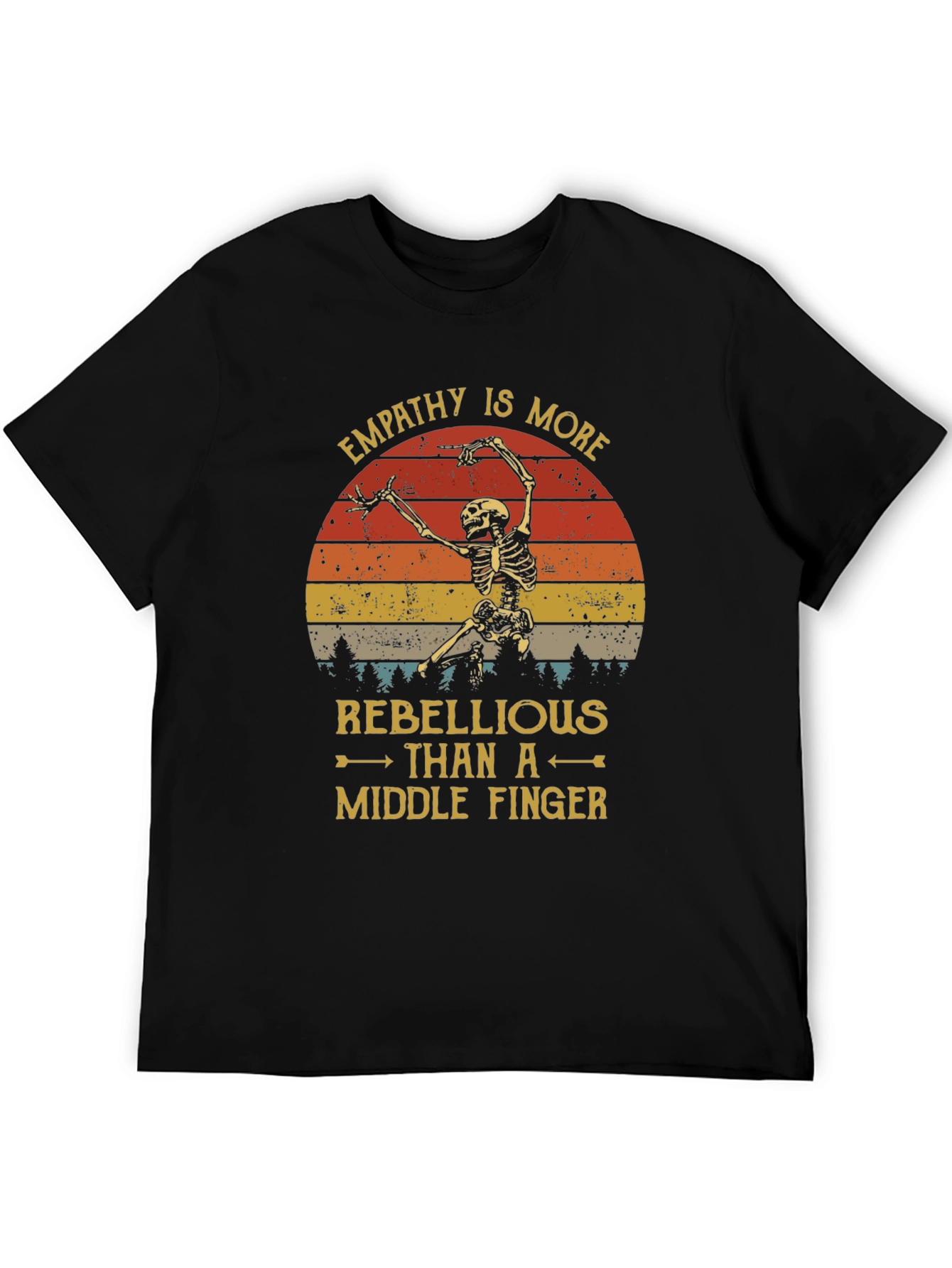 Empathy Skeleton Graphic Tee - Rebellious Statement Shirt