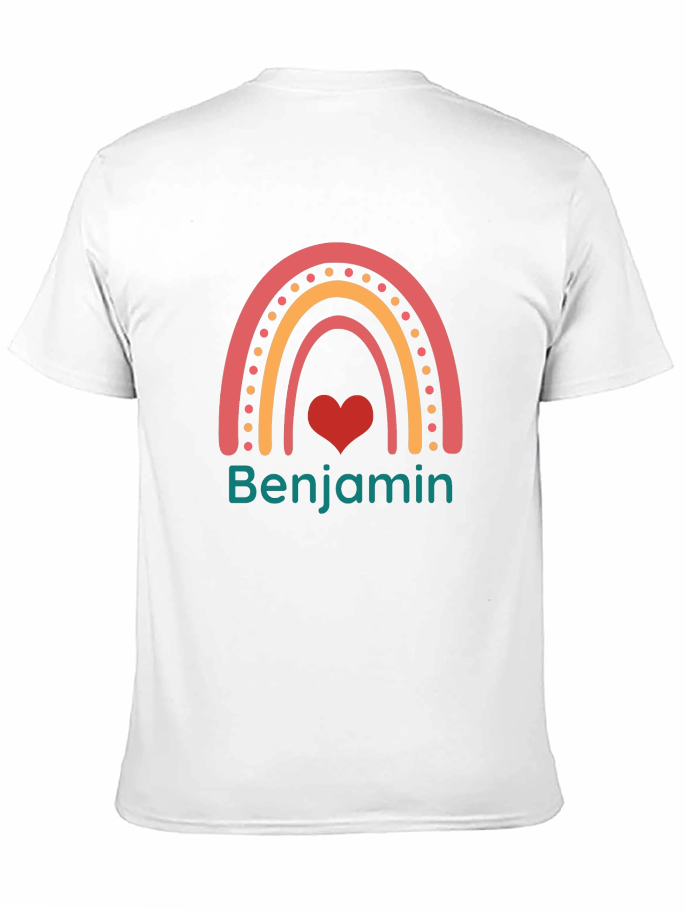 Benjamin Rainbow Heart Black T-Shirt