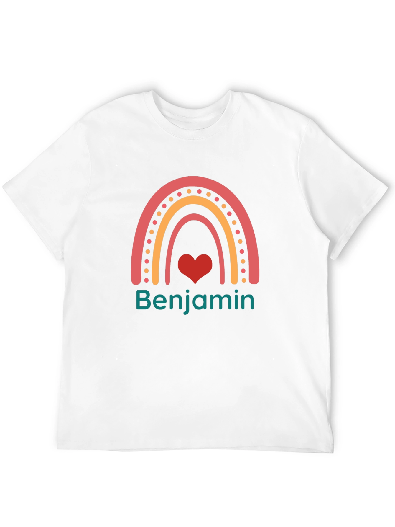 Benjamin Rainbow Heart Black T-Shirt