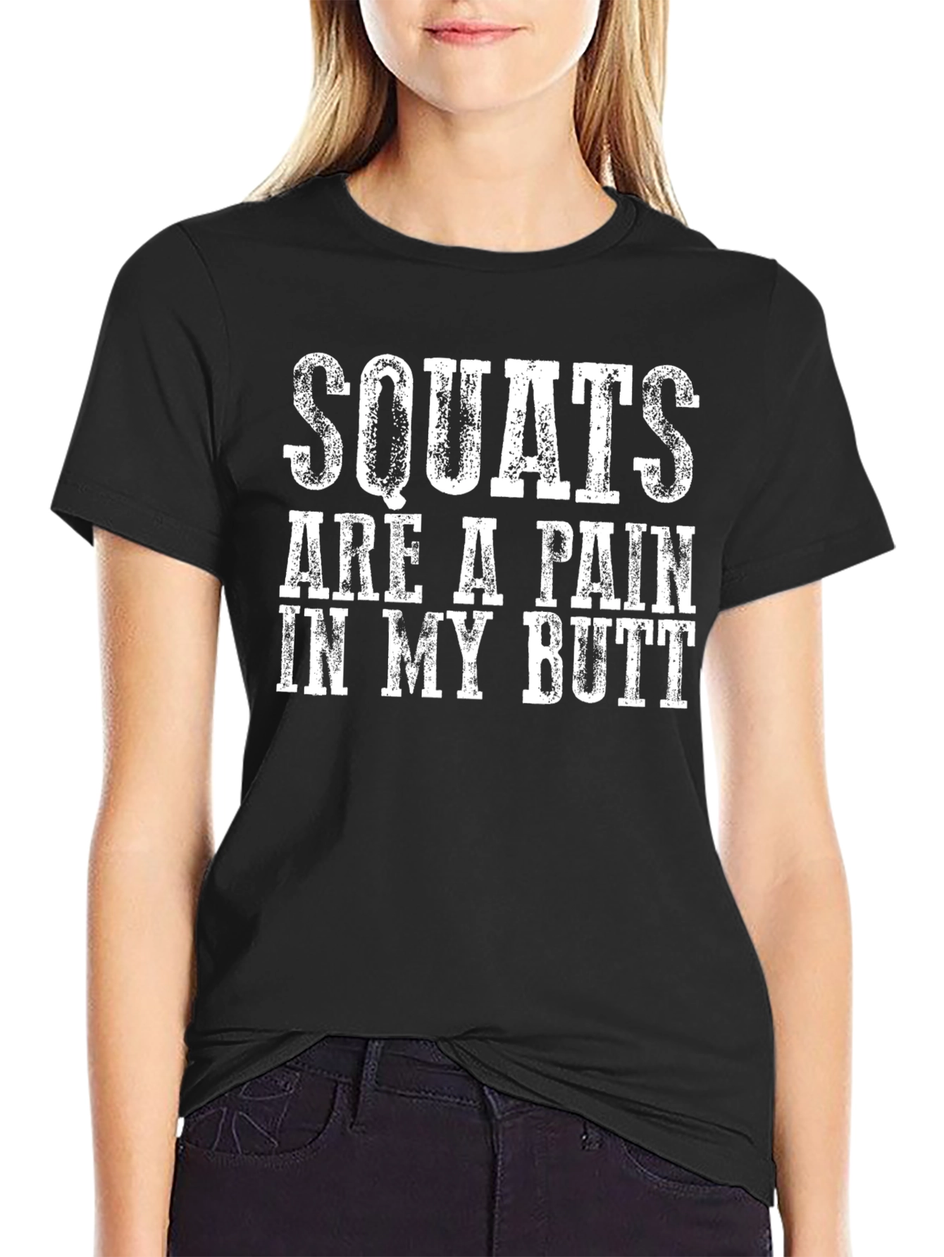 Squats Painful Butt Graphic Tee - Gym Humor