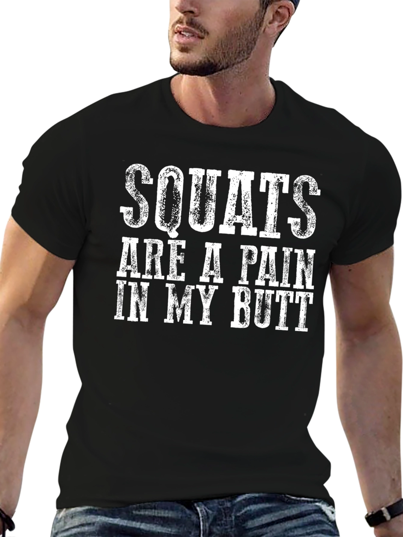 Squats Painful Butt Graphic Tee - Gym Humor