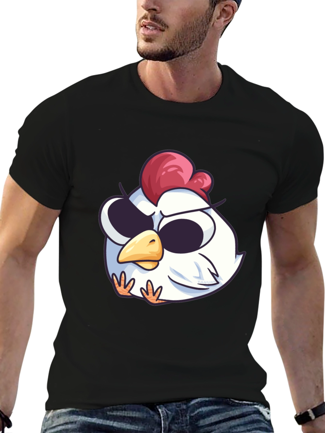 Cool Chicken Graphic Tee - Black Cotton T-Shirt