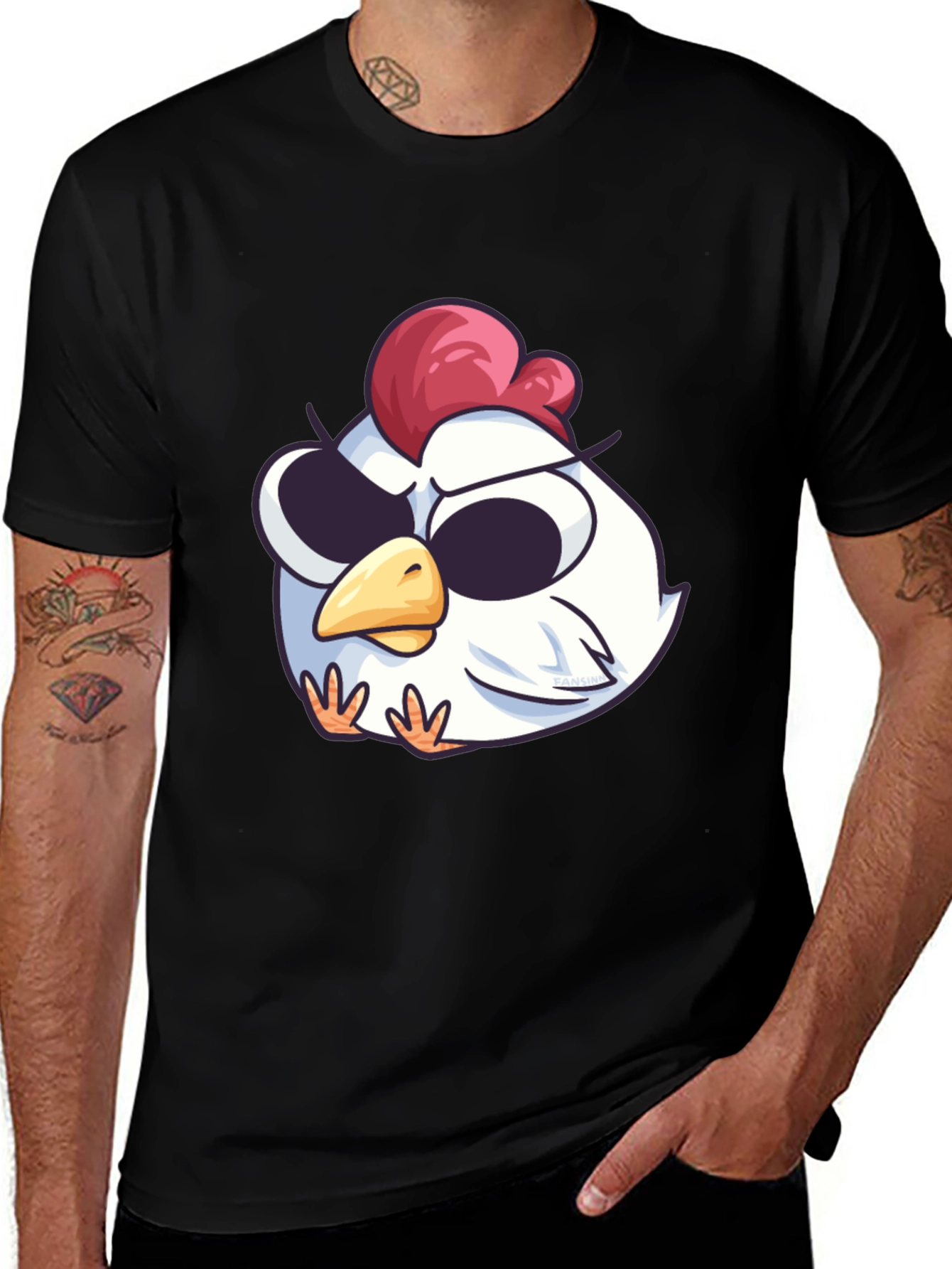 Cool Chicken Graphic Tee - Black Cotton T-Shirt