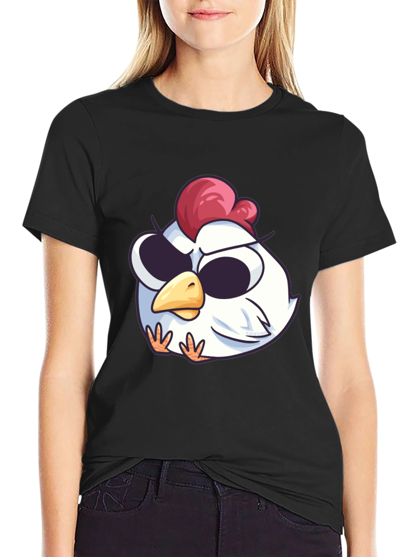 Cool Chicken Graphic Tee - Black Cotton T-Shirt