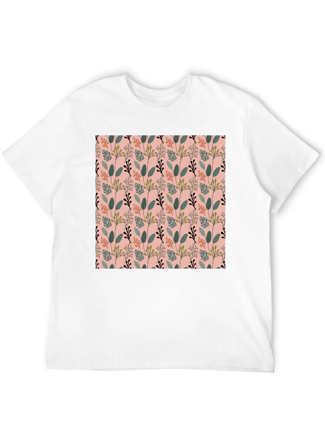 Botanical Print Black T-Shirt