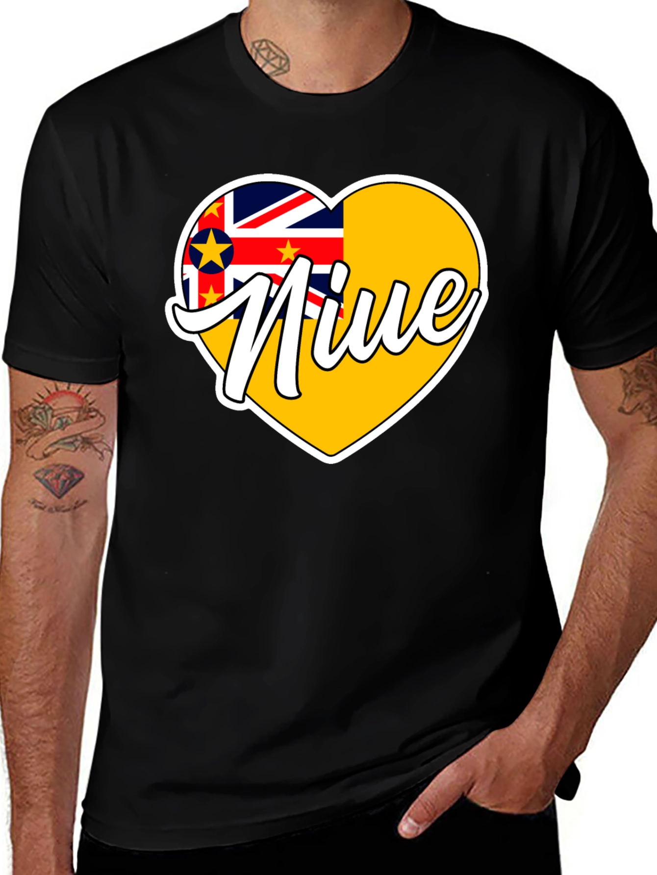 Niue Flag Heart T-Shirt - Island Pride