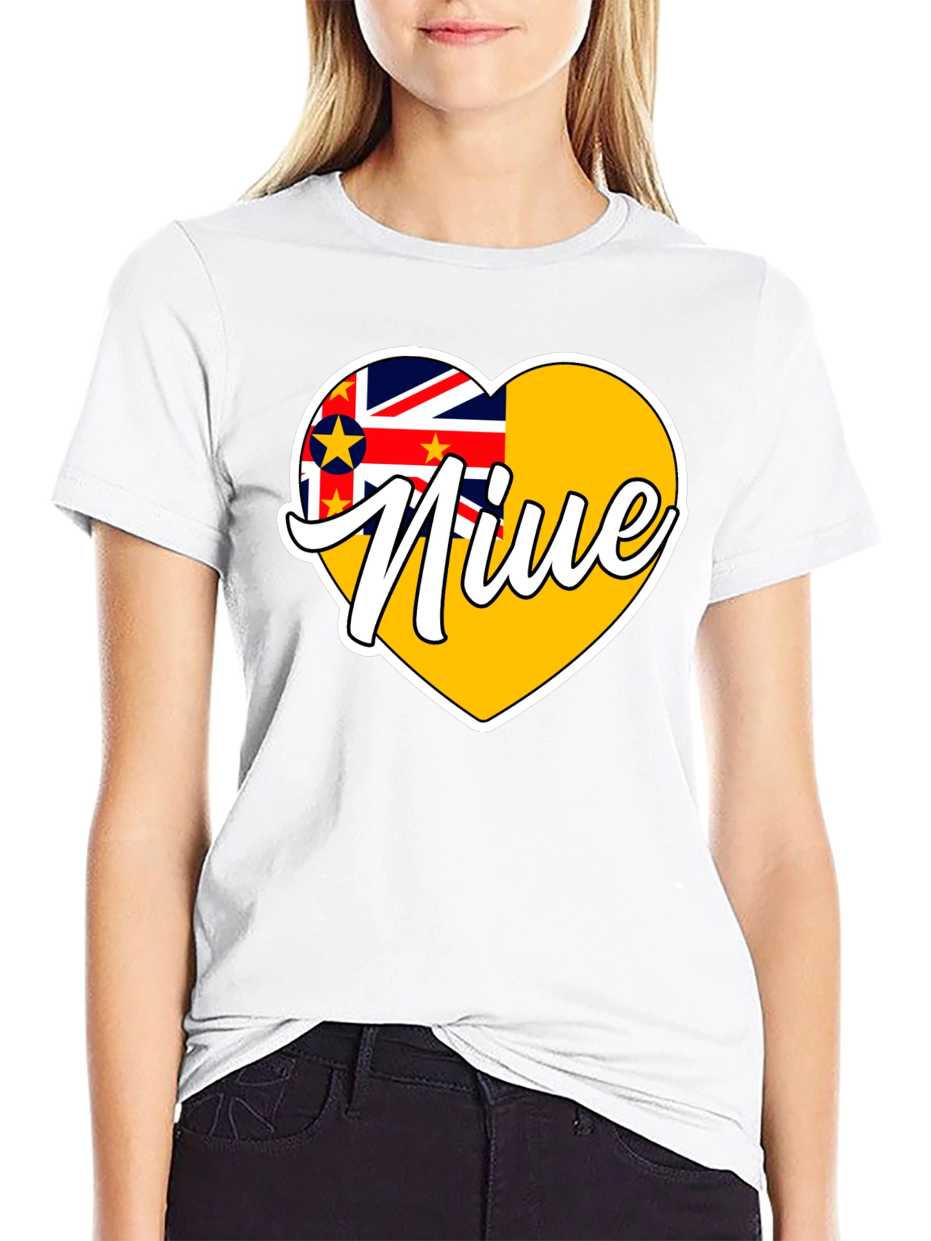 Niue Flag Heart T-Shirt - Island Pride