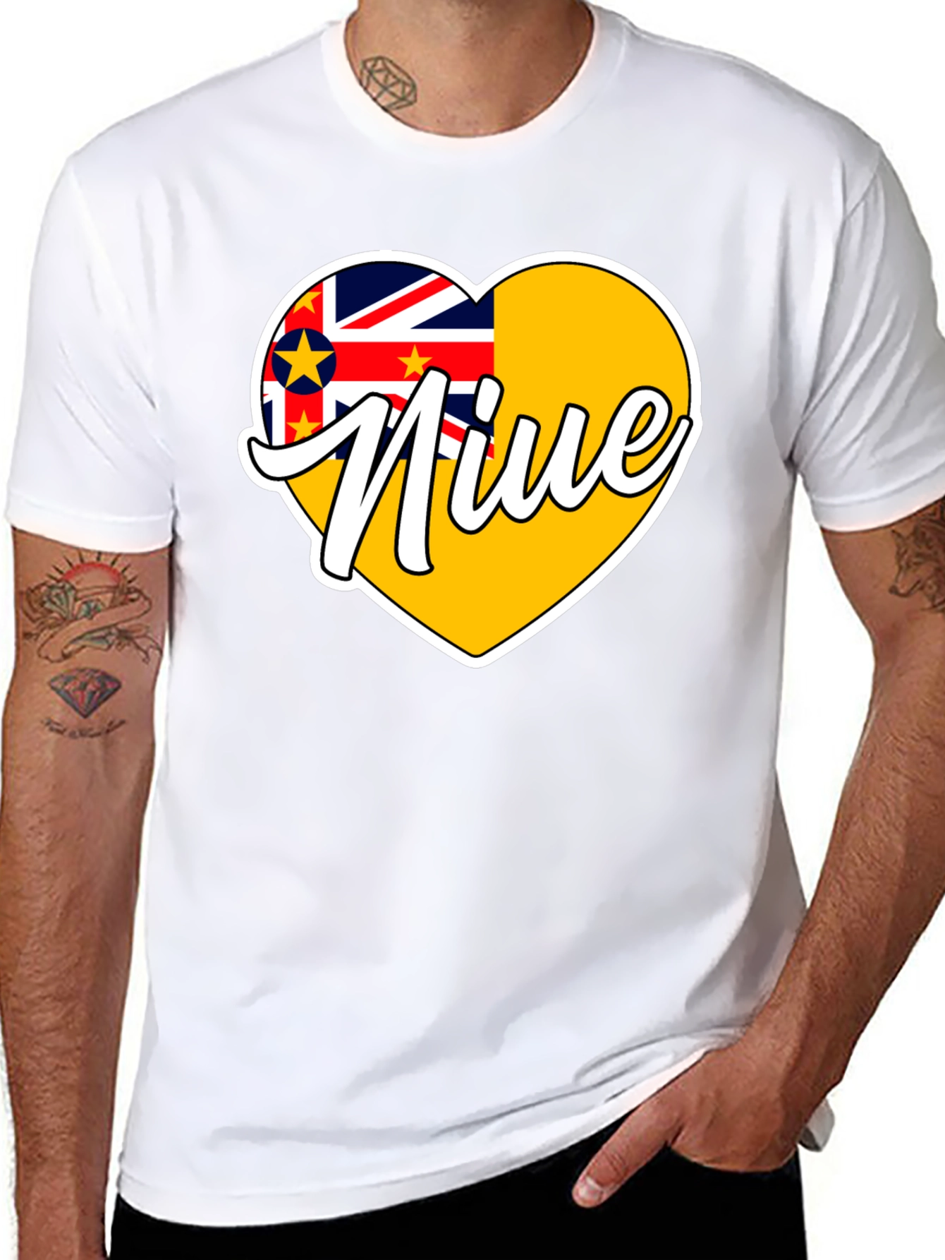 Niue Flag Heart T-Shirt - Island Pride