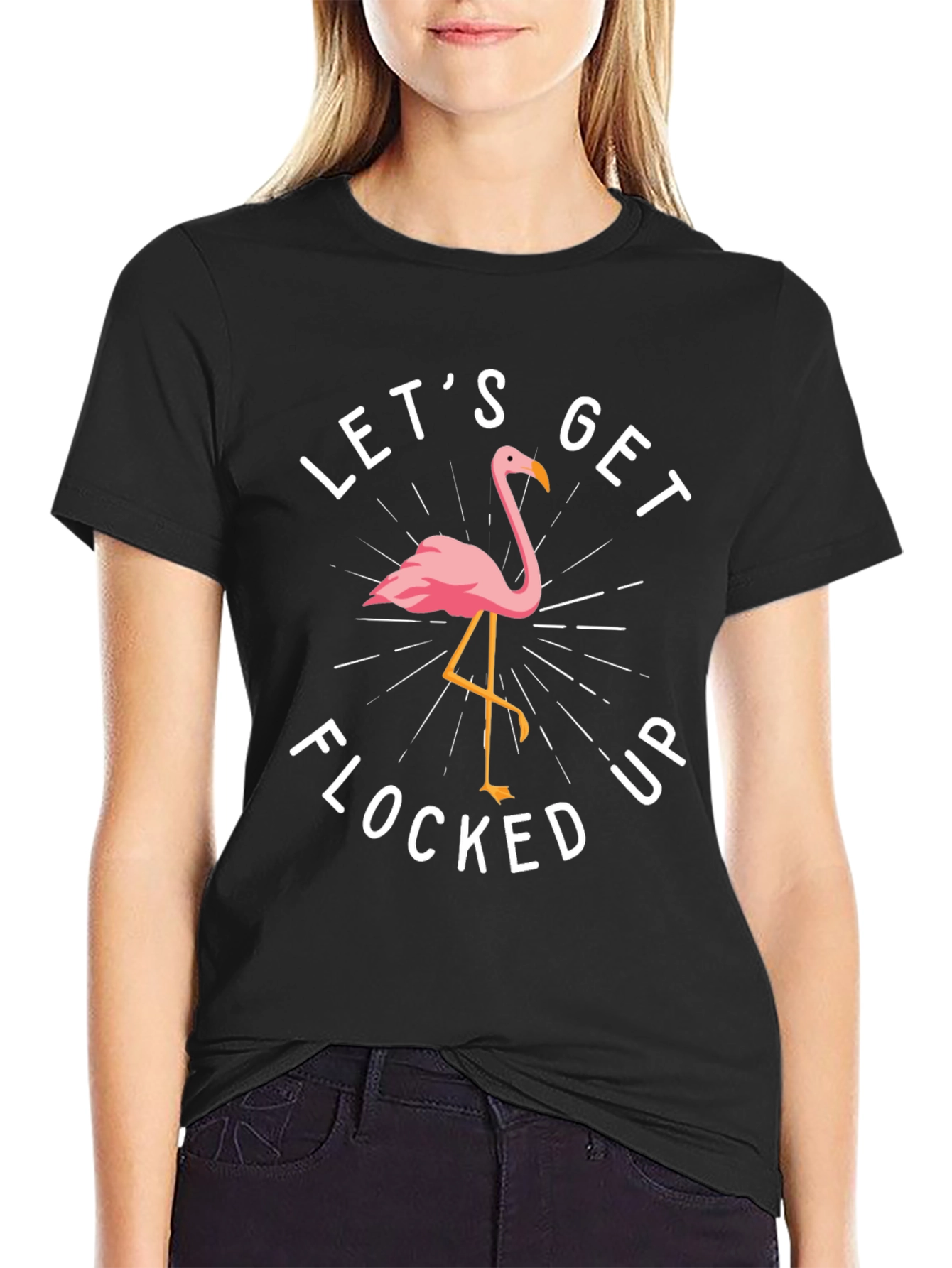 Lets Get Flocked Up Flamingo Graphic T-Shirt