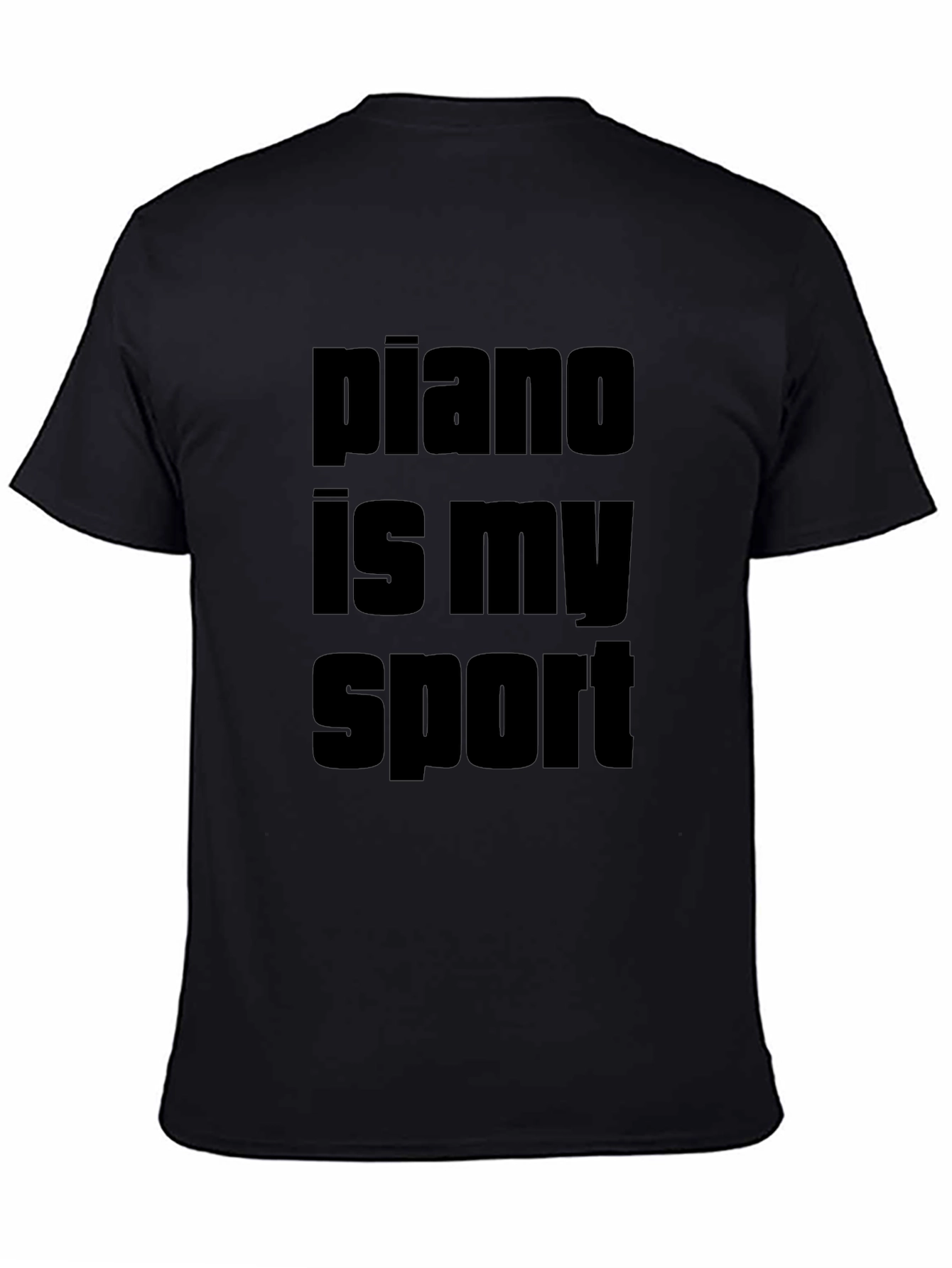 Piano Is My Sport Black Graphic Tee