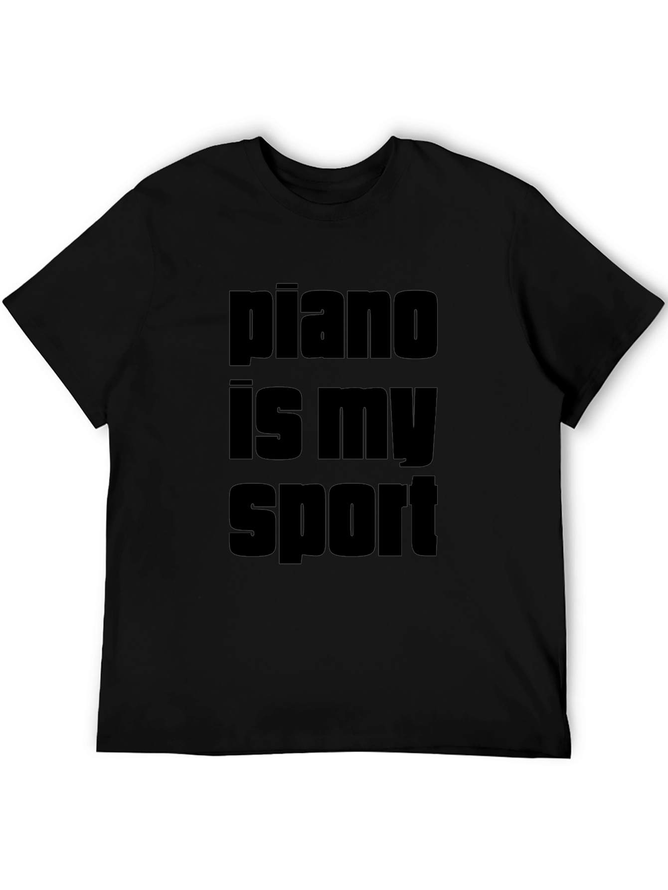 Piano Is My Sport Black Graphic Tee