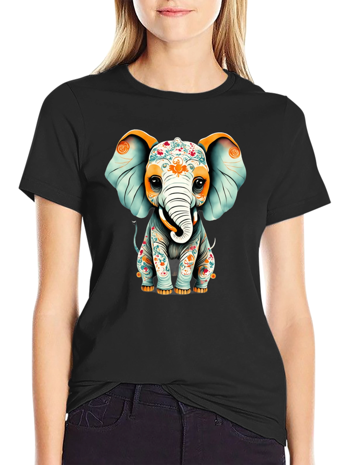 Elephant Graphic T-Shirt - Black