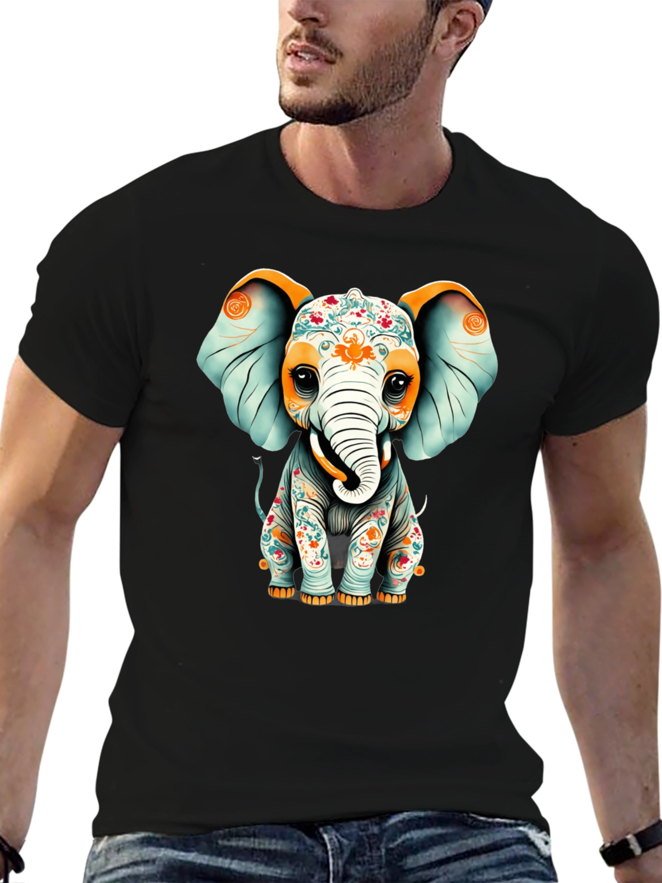 Elephant Graphic T-Shirt - Black