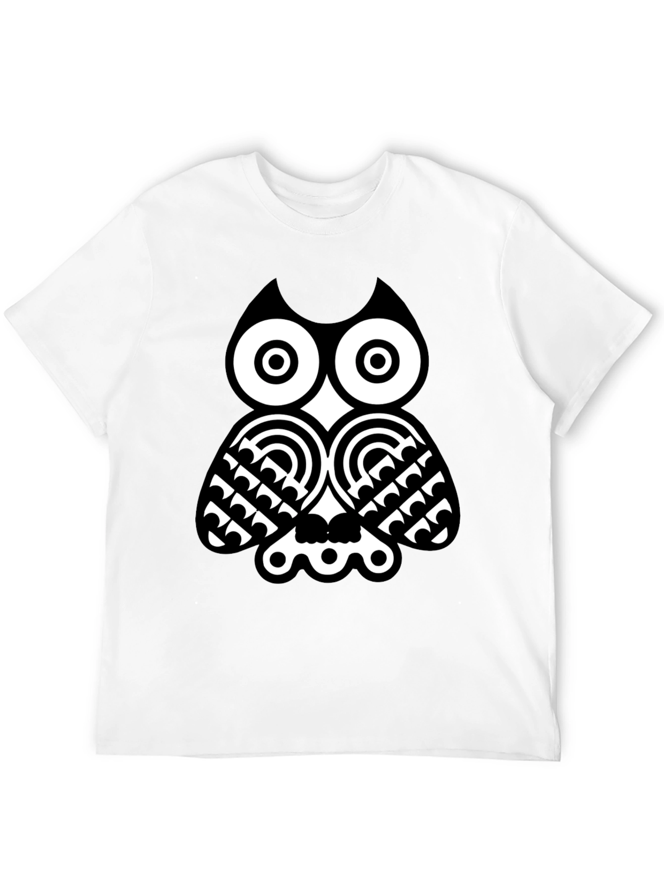Owl Graphic Print Black T-Shirt
