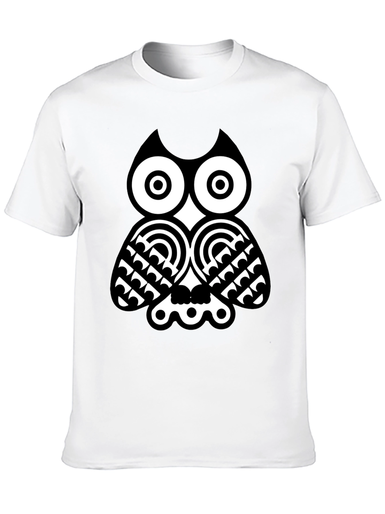 Owl Graphic Print Black T-Shirt