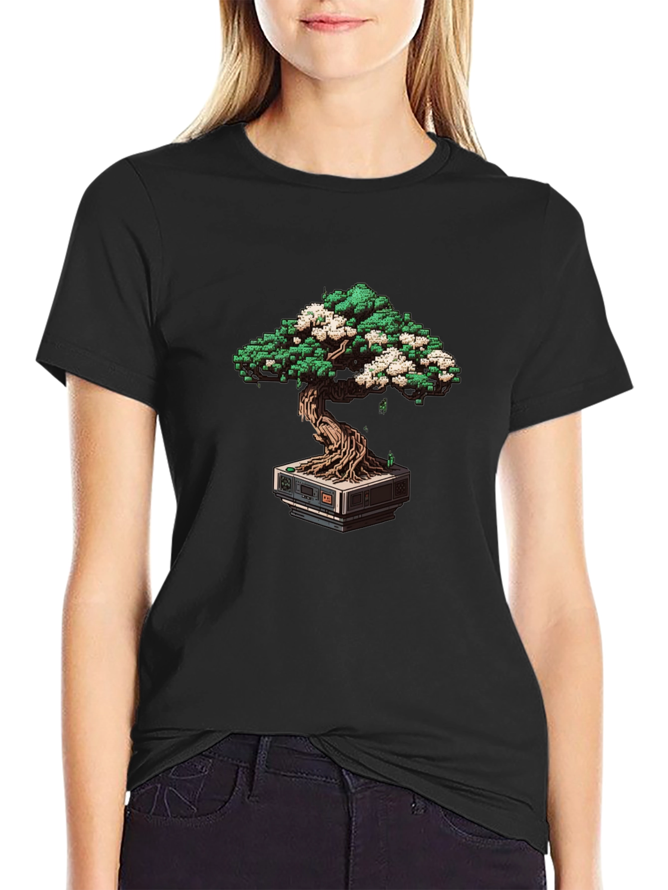 Pixel Bonsai Tee - Retro Gaming Style