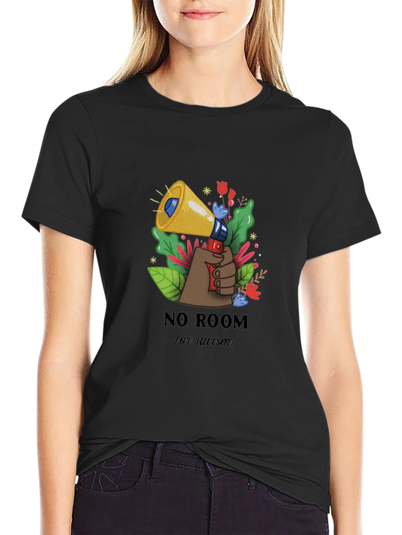 No Room for Racism Black T-Shirt