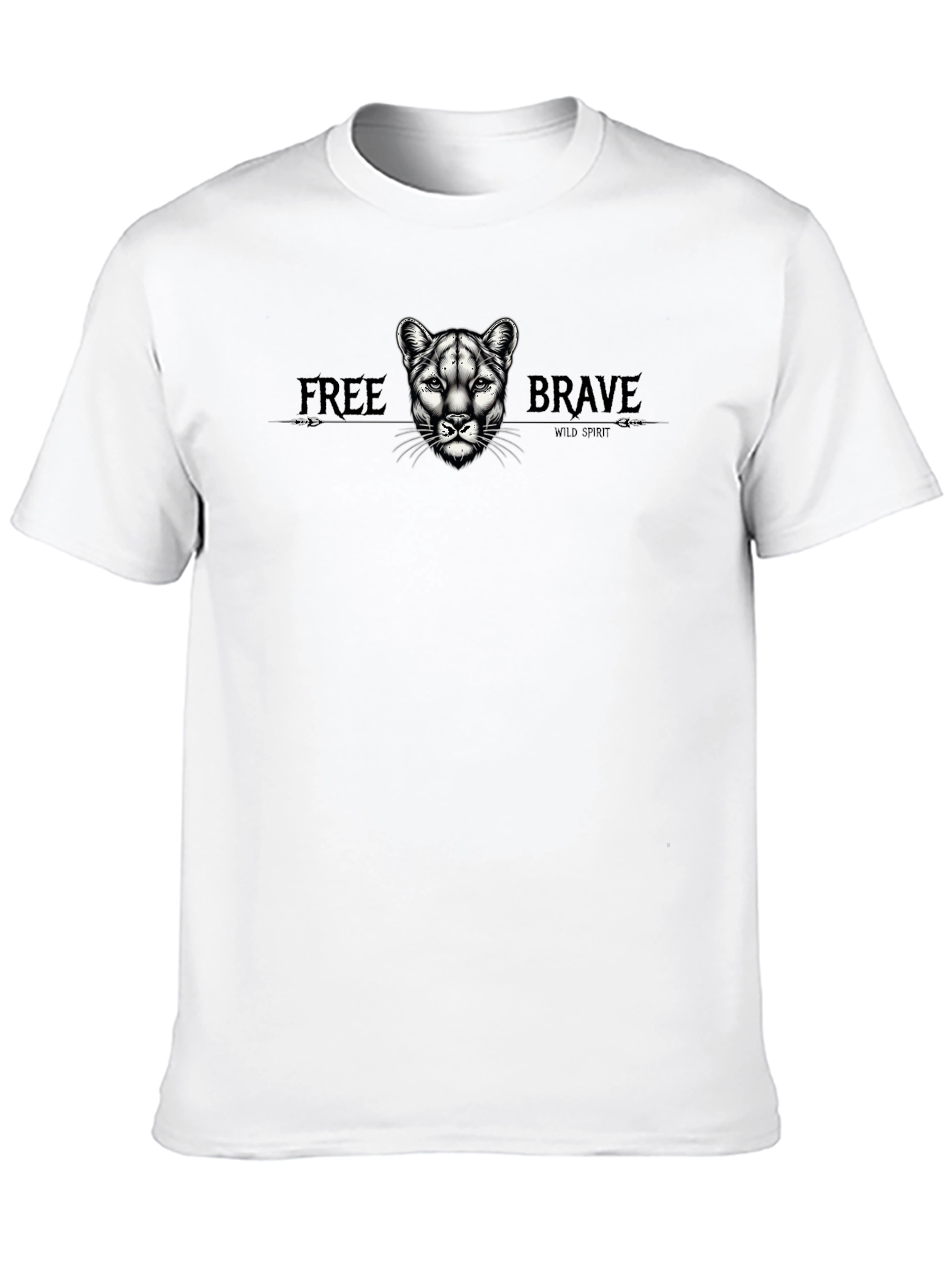 Wild Spirit Tee: Free Brave Cougar Graphic T-Shirt