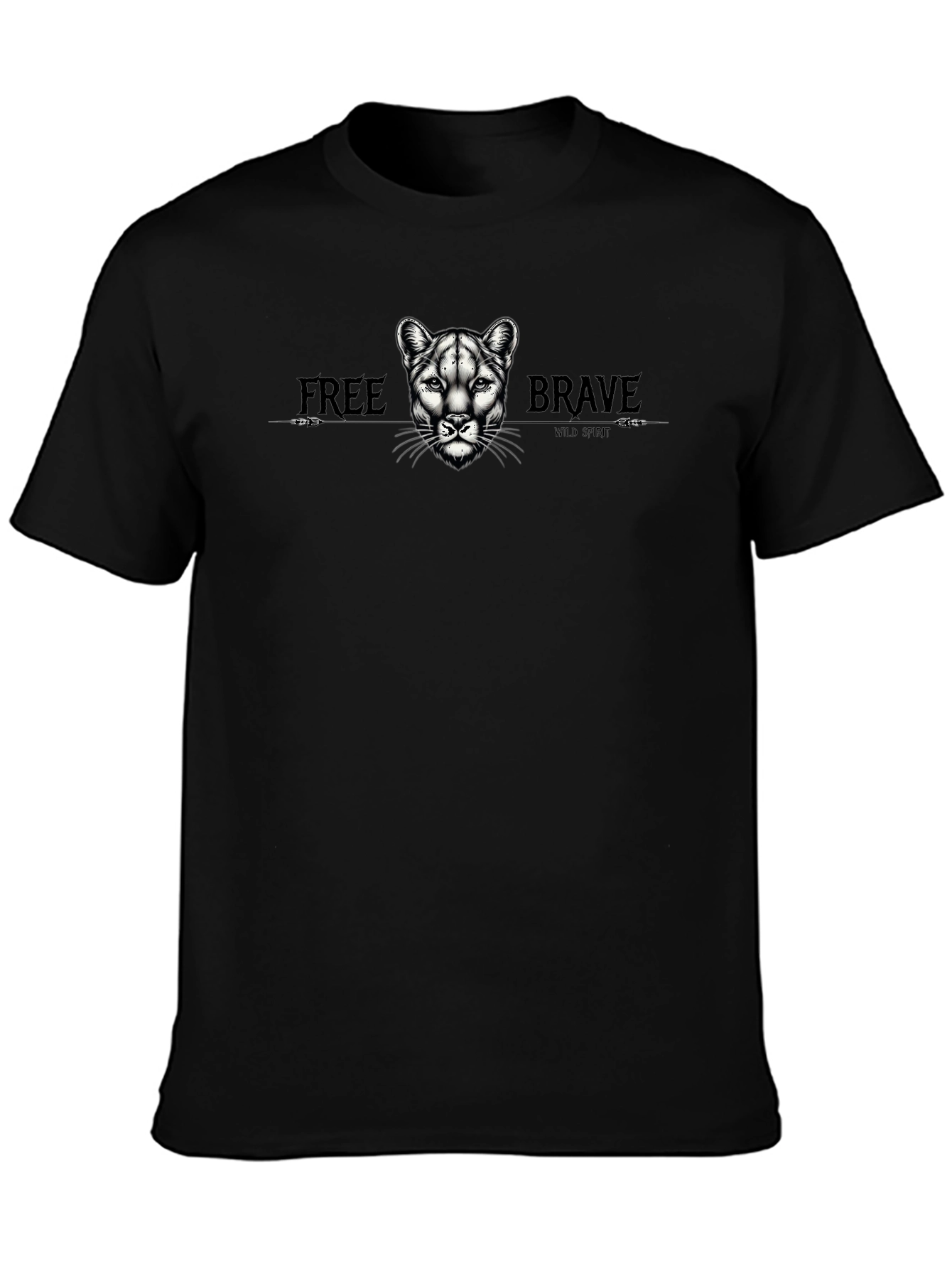 Wild Spirit Tee: Free Brave Cougar Graphic T-Shirt