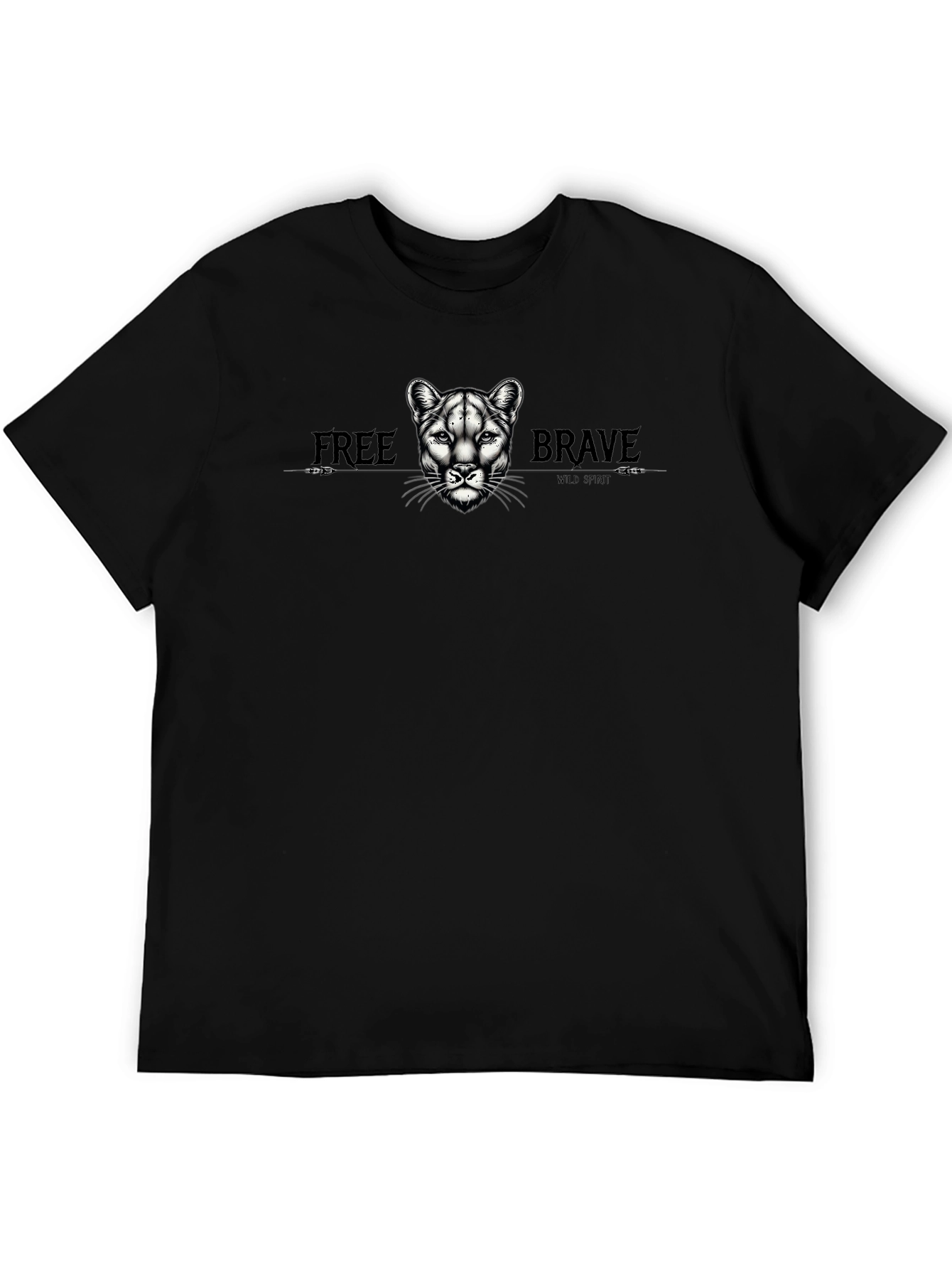 Wild Spirit Tee: Free Brave Cougar Graphic T-Shirt