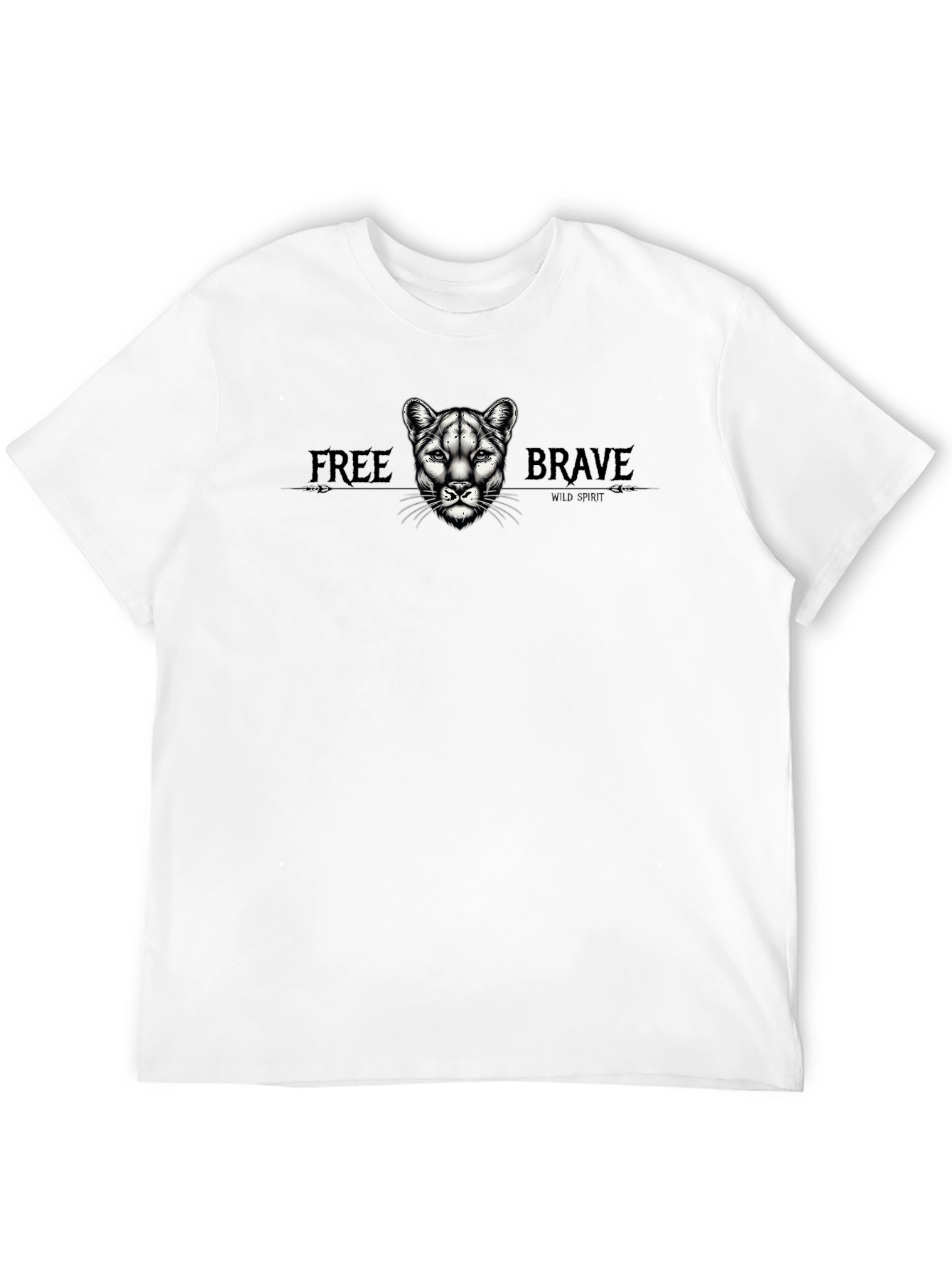 Wild Spirit Tee: Free Brave Cougar Graphic T-Shirt