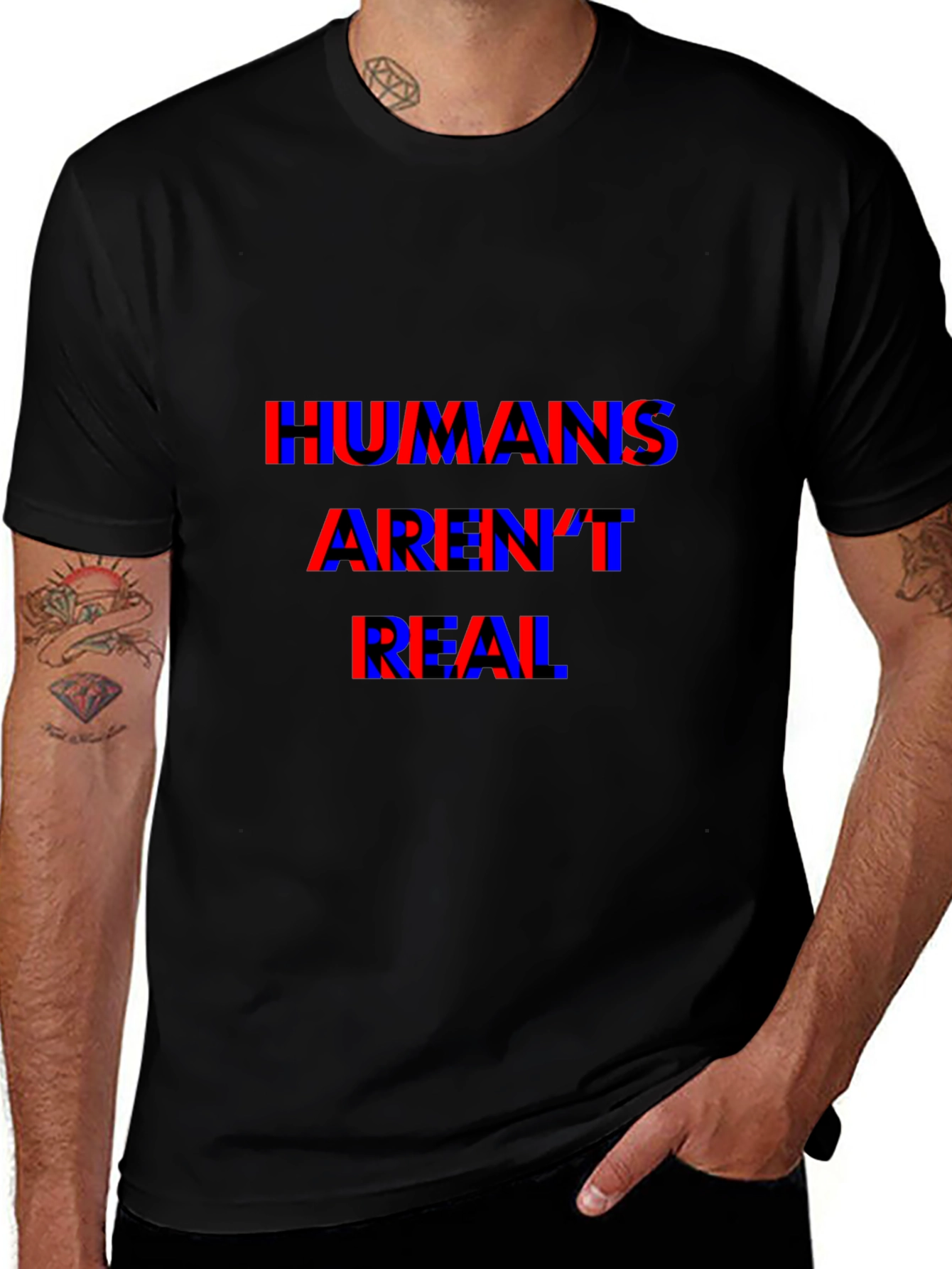 Humans Arent Real T-Shirt - Conspiracy Tee