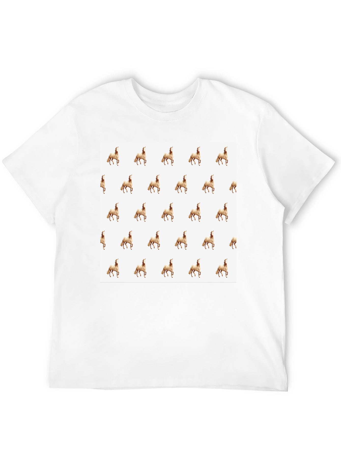 Patterned Horse T-Shirt - Black Unique Print Tee