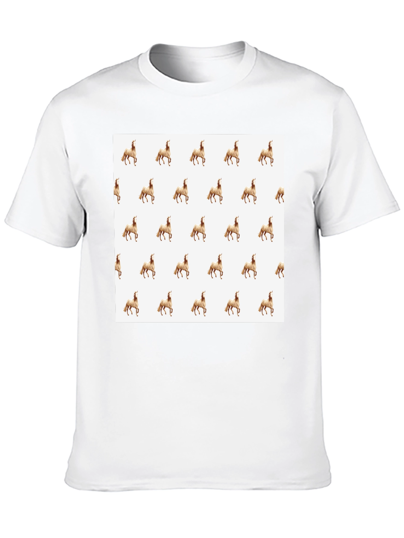 Patterned Horse T-Shirt - Black Unique Print Tee