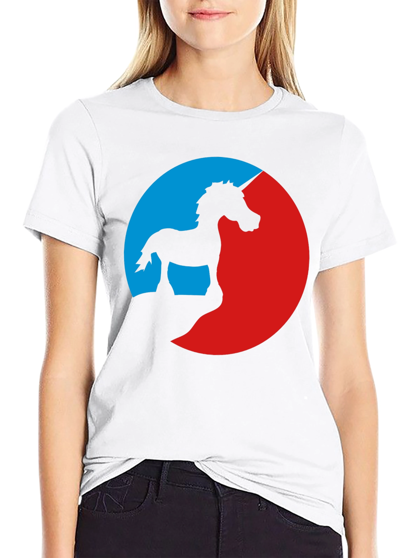 Unicorn Silhouette Graphic Tee - Black