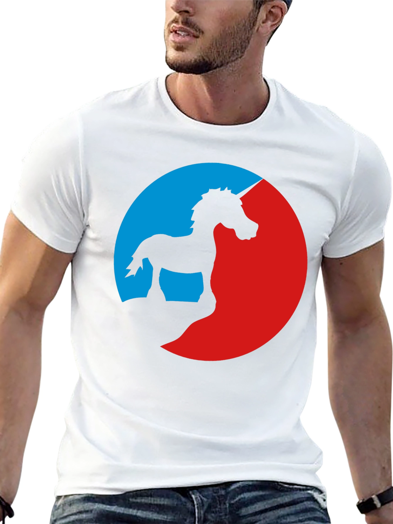 Unicorn Silhouette Graphic Tee - Black