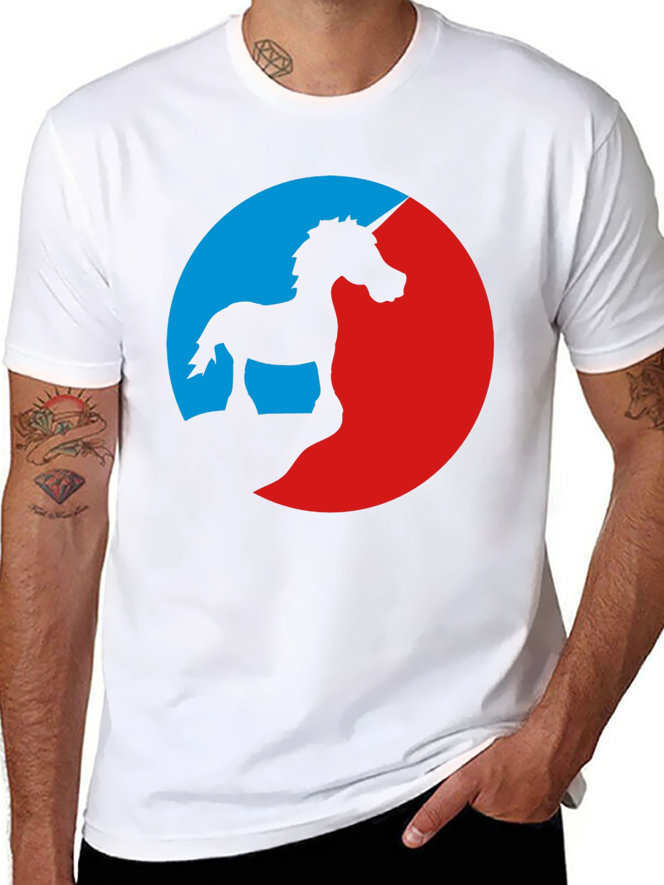Unicorn Silhouette Graphic Tee - Black