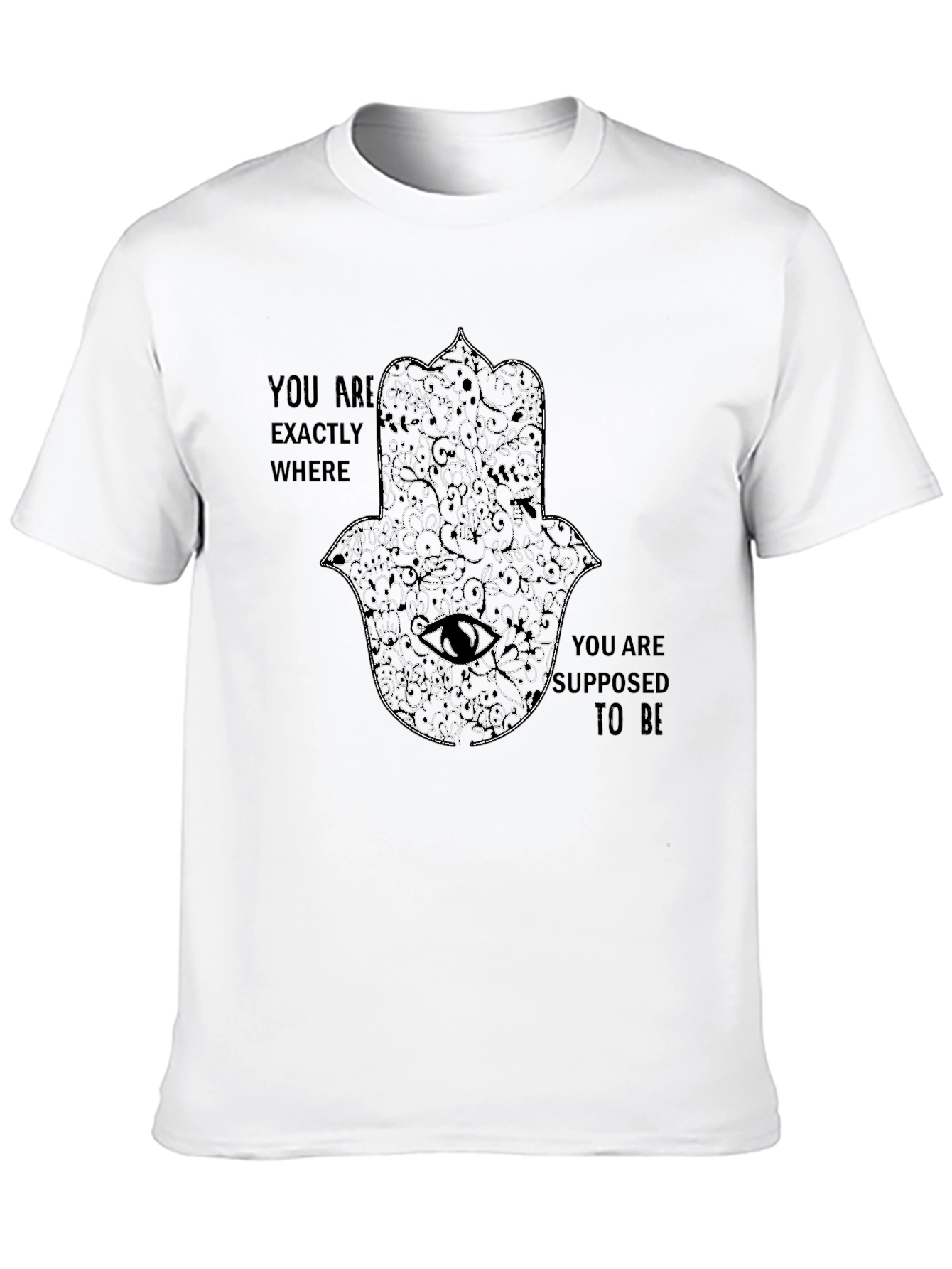 Mens Black Graphic Tee - Hamsa Hand Design