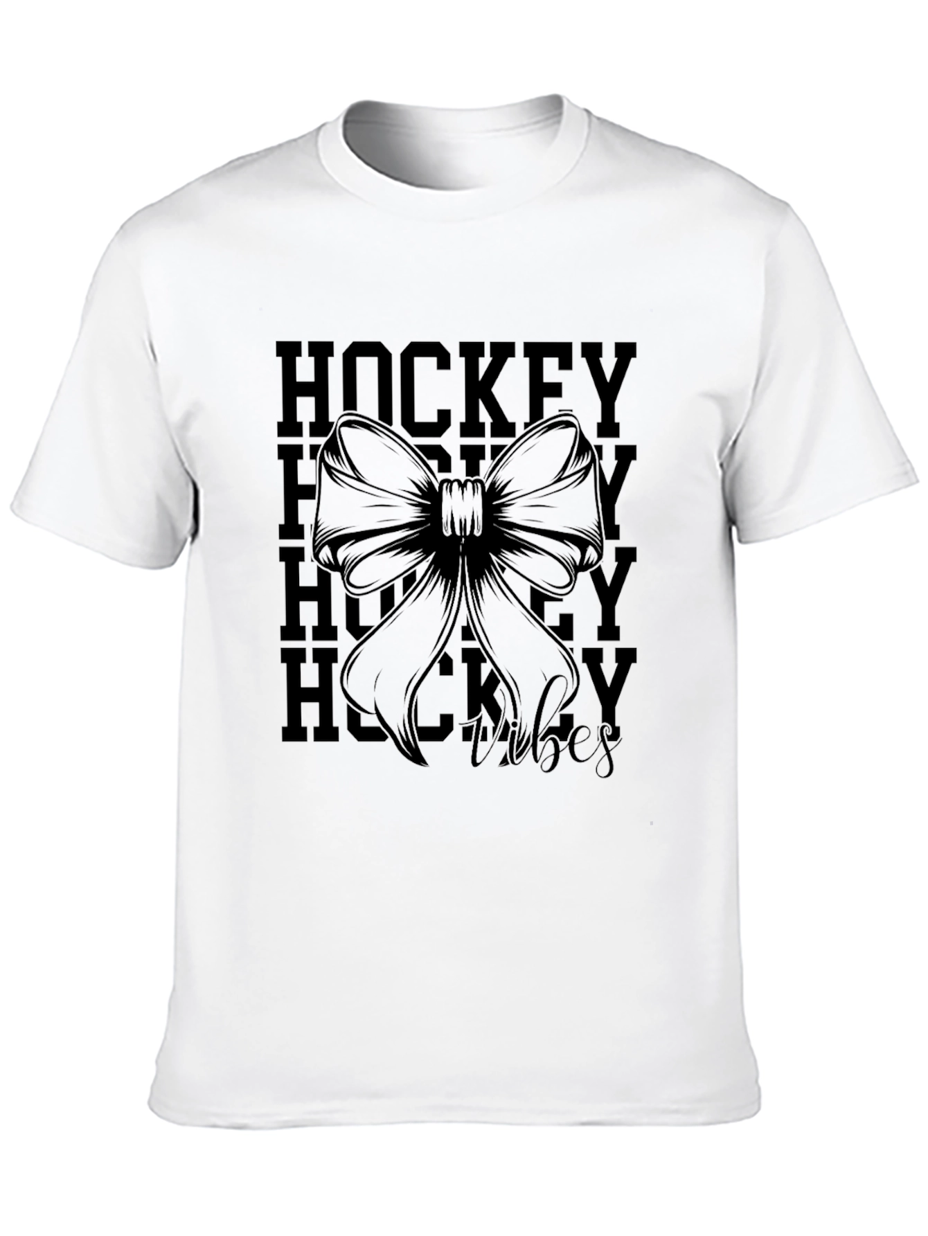 Hockey Vibes Graphic Tee - Black Cotton