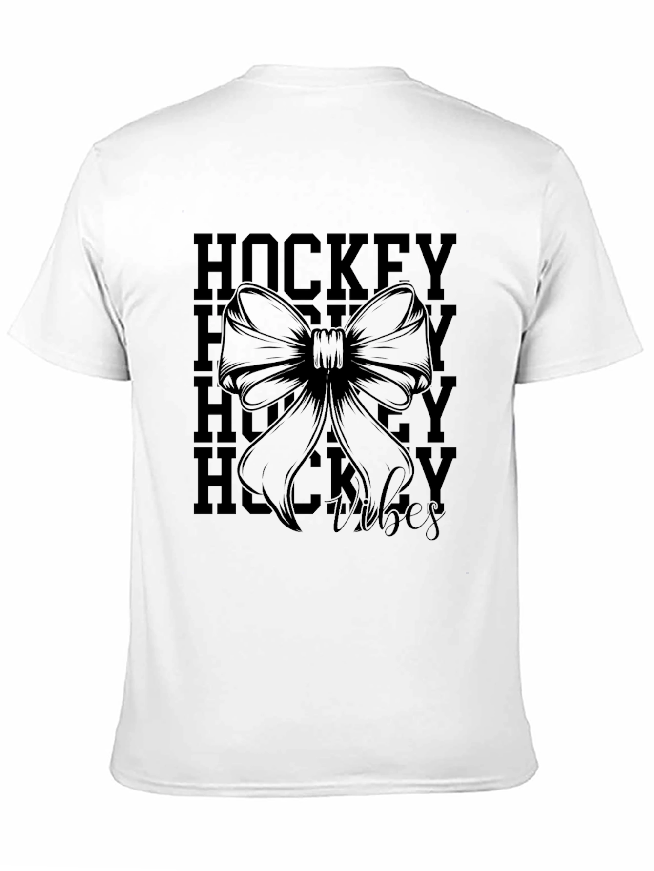 Hockey Vibes Graphic Tee - Black Cotton