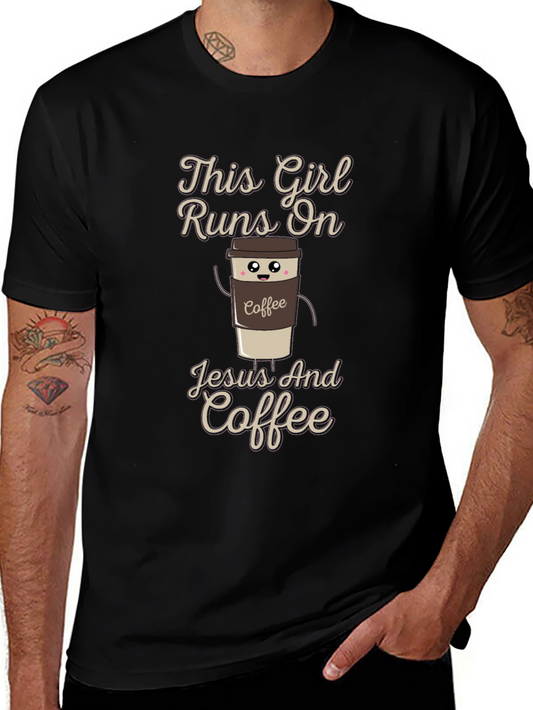 This Girl Runs on Jesus and Coffee T-Shirt