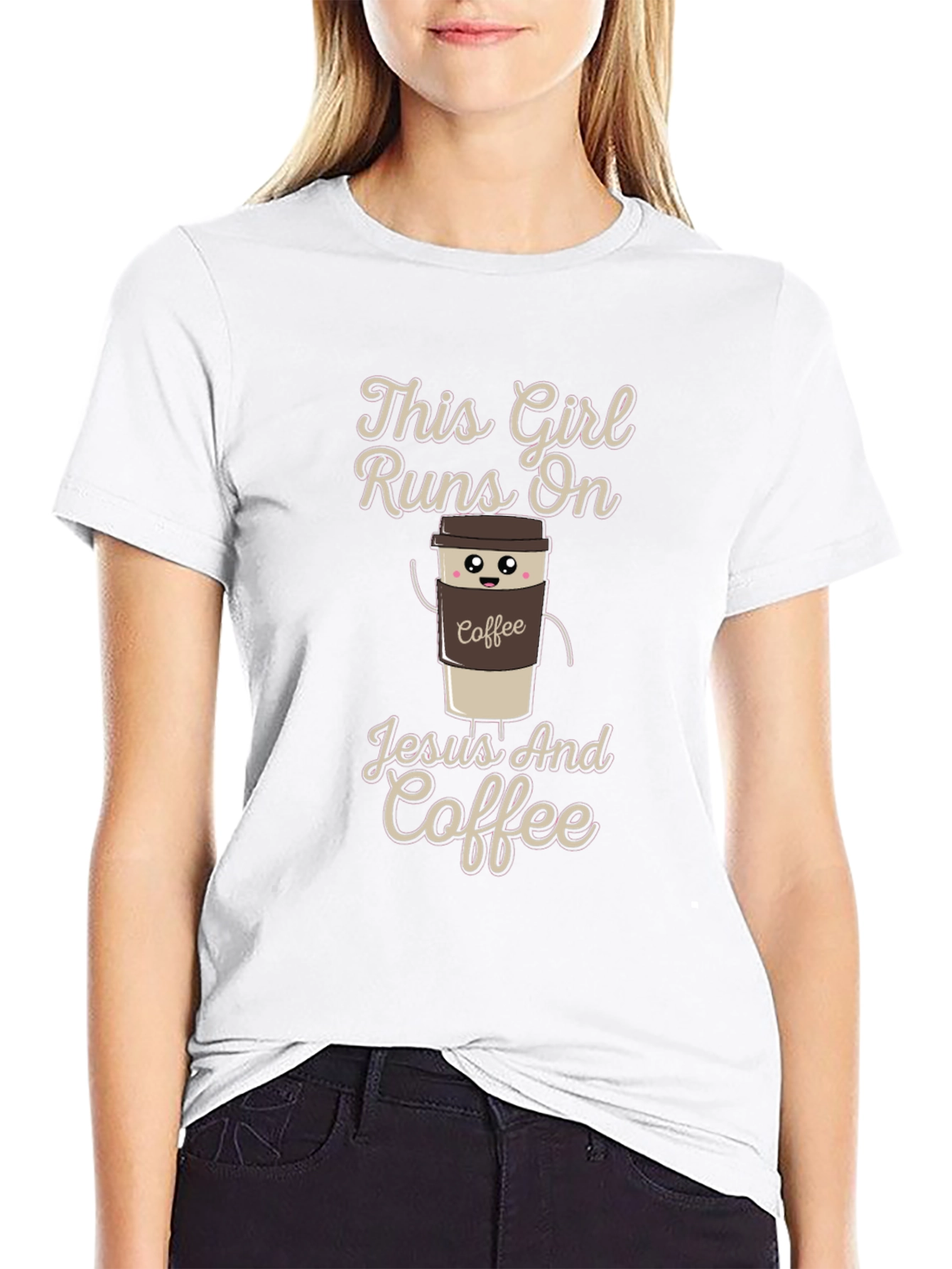 This Girl Runs on Jesus and Coffee T-Shirt