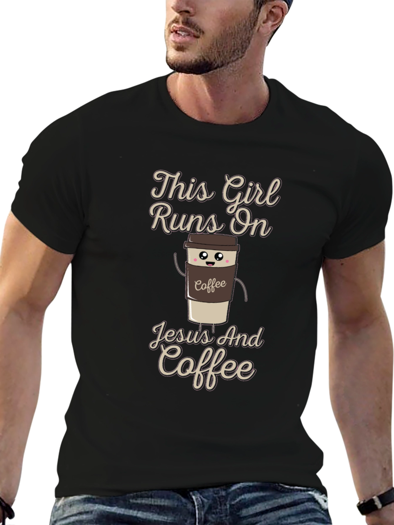This Girl Runs on Jesus and Coffee T-Shirt