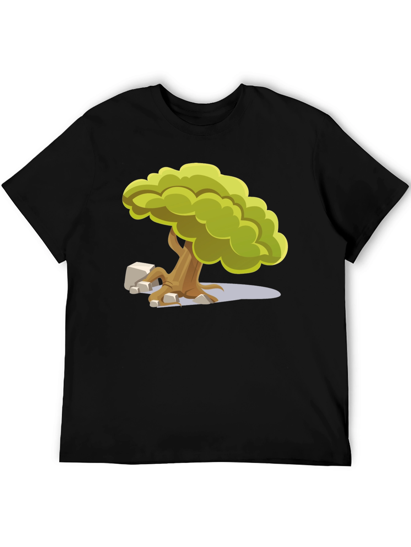 Cartoon Tree Graphic Tee - Unique Nature Design